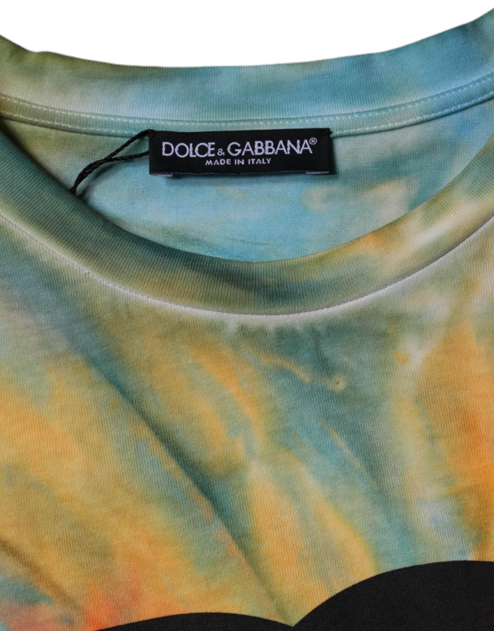 Dolce & Gabbana Multicolor Tie-Dye Logo Cotton T-shirt - Hilstor