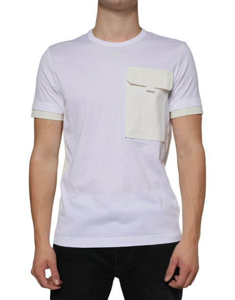 Dolce & Gabbana White Cotton Pocket Short Sleeves T-shirt - Hilstor