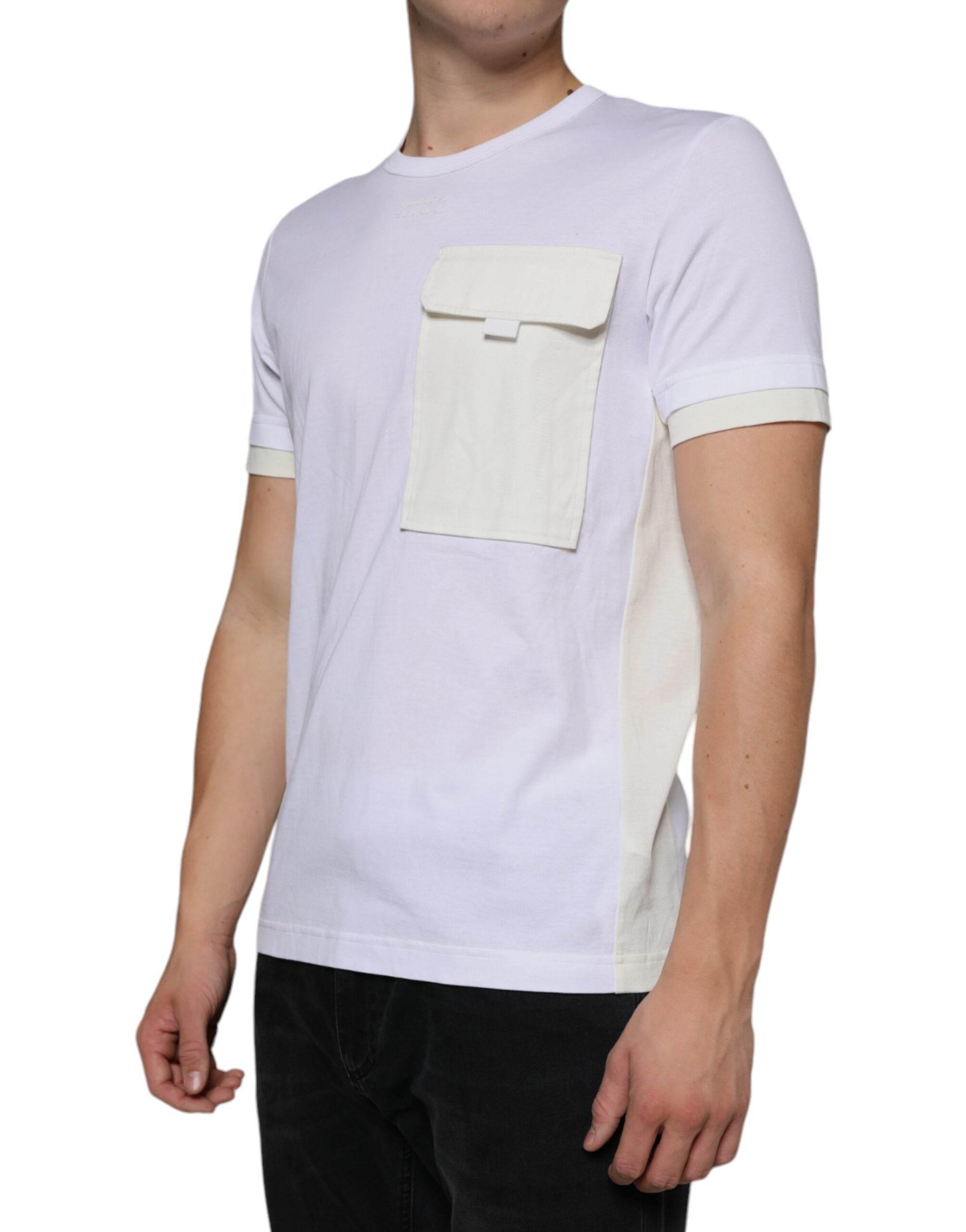 Dolce & Gabbana White Cotton Pocket Short Sleeves T-shirt - Hilstor