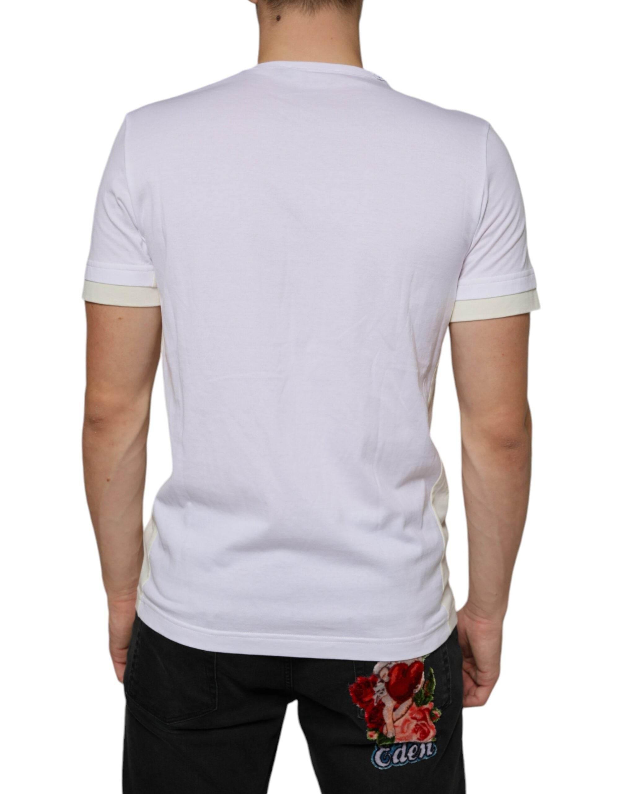 Dolce & Gabbana White Cotton Pocket Short Sleeves T-shirt - Hilstor