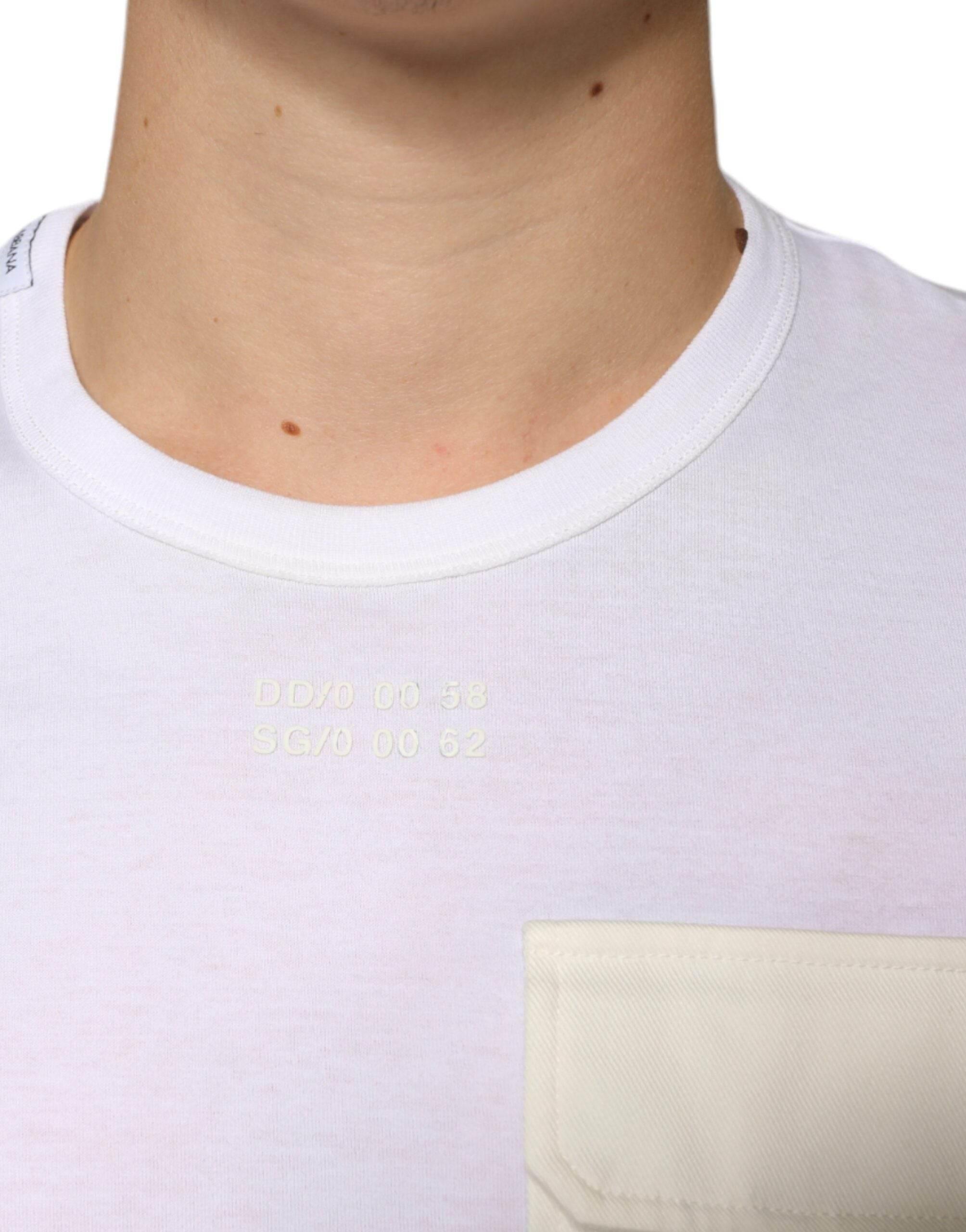 Dolce & Gabbana White Cotton Pocket Short Sleeves T-shirt - Hilstor