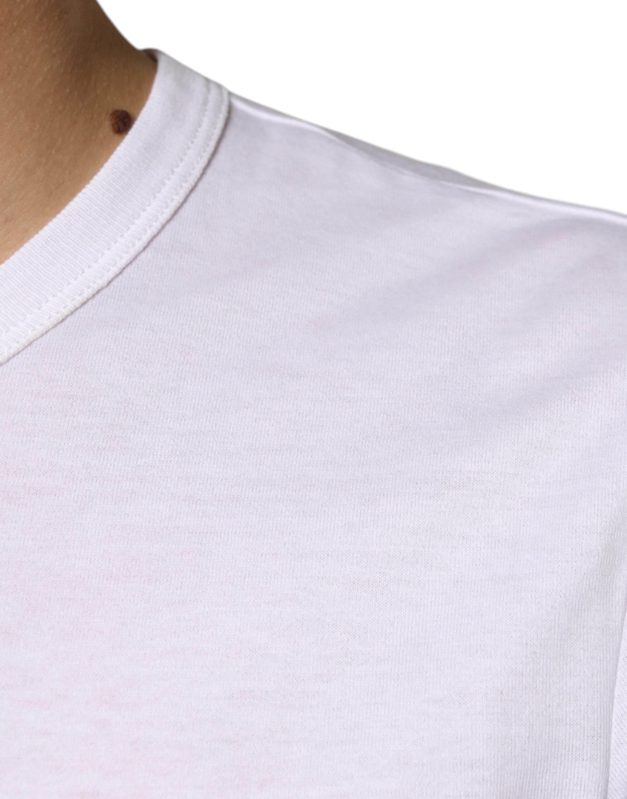 Dolce & Gabbana White Cotton Pocket Short Sleeves T-shirt - Hilstor