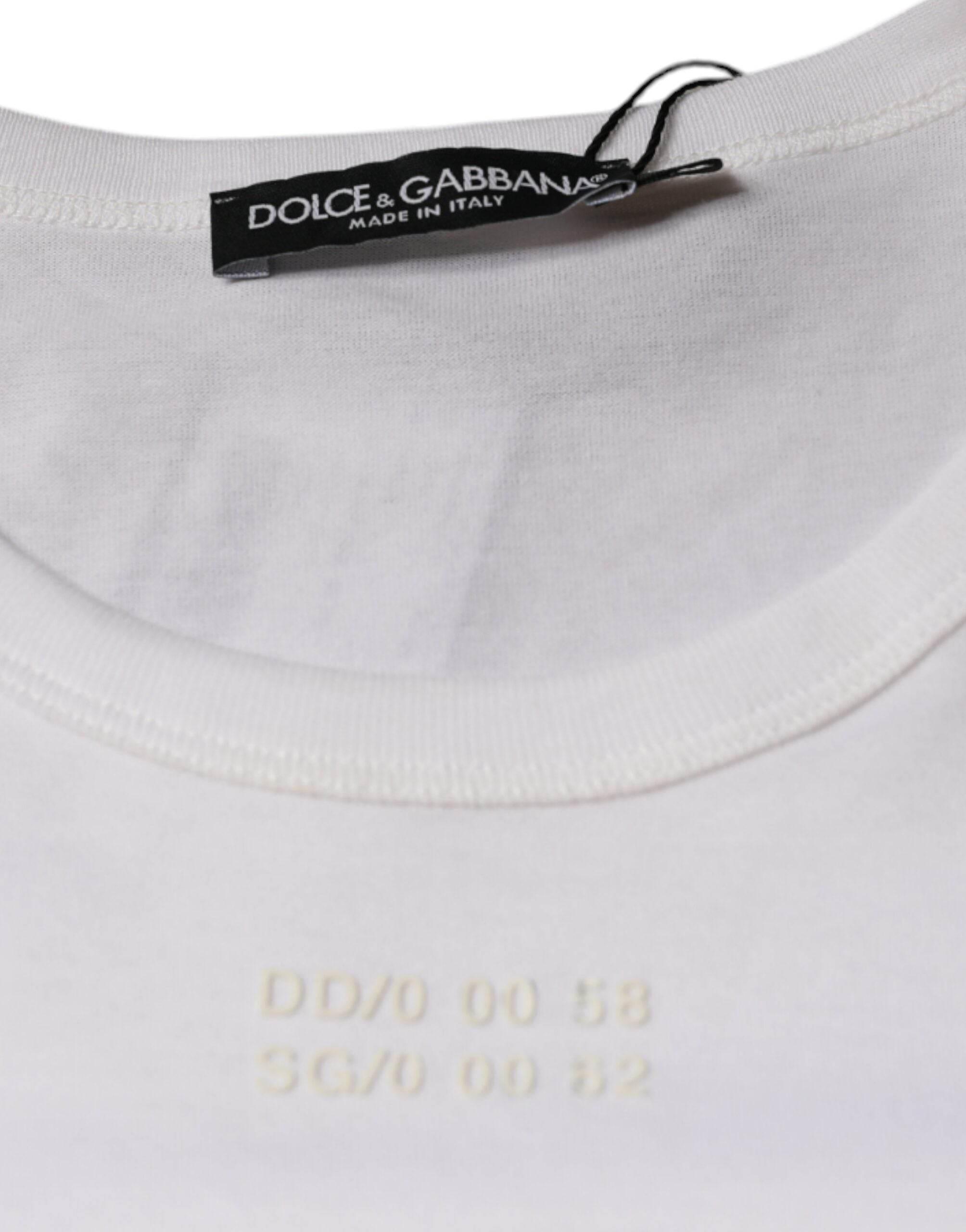 Dolce & Gabbana White Cotton Pocket Short Sleeves T-shirt - Hilstor