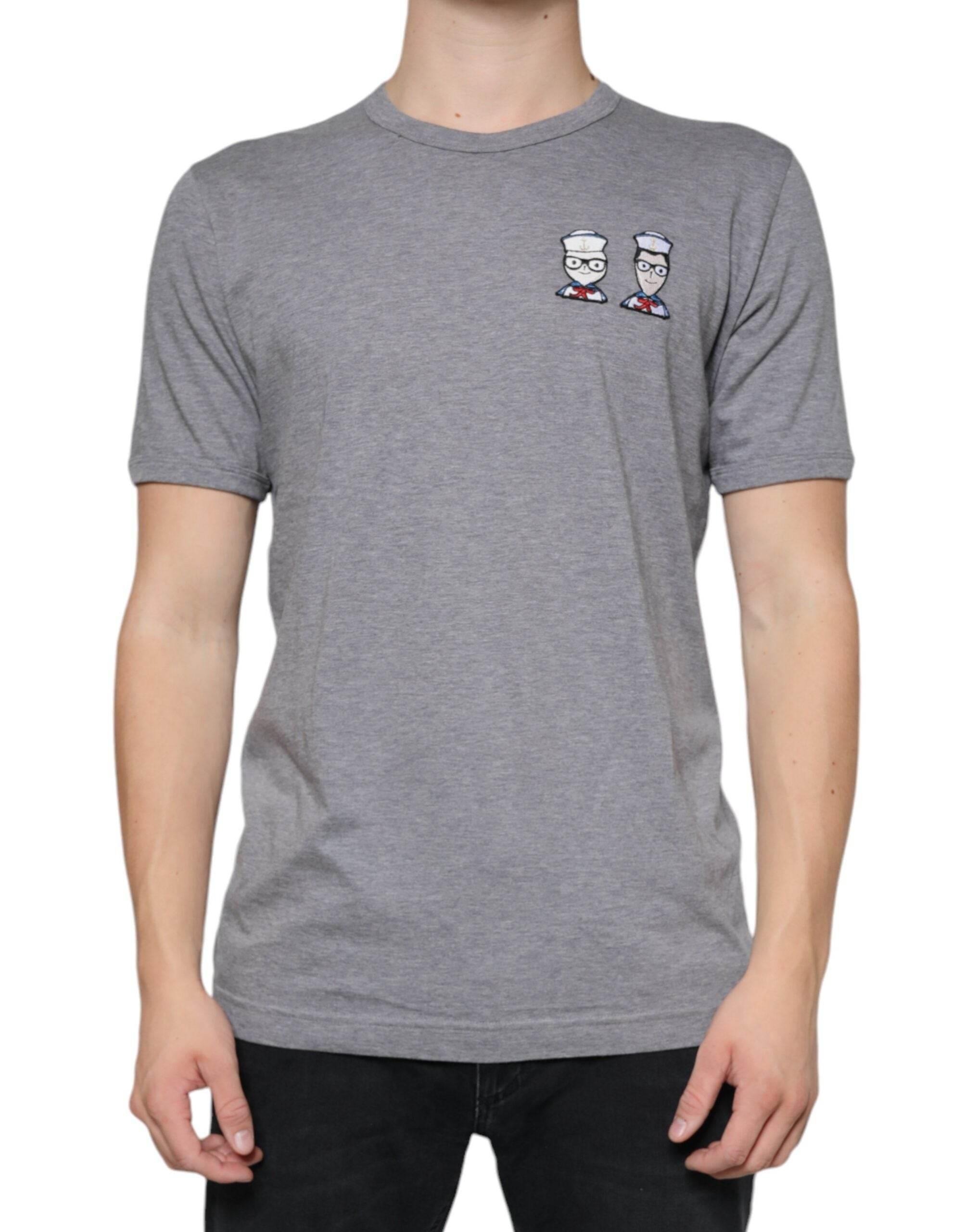 Dolce & Gabbana Gray Cotton #DGFamily Short Sleeves T-shirt - Hilstor