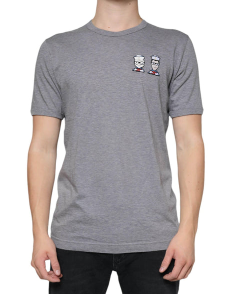 Dolce & Gabbana Gray Cotton #DGFamily Short Sleeves T-shirt - Hilstor
