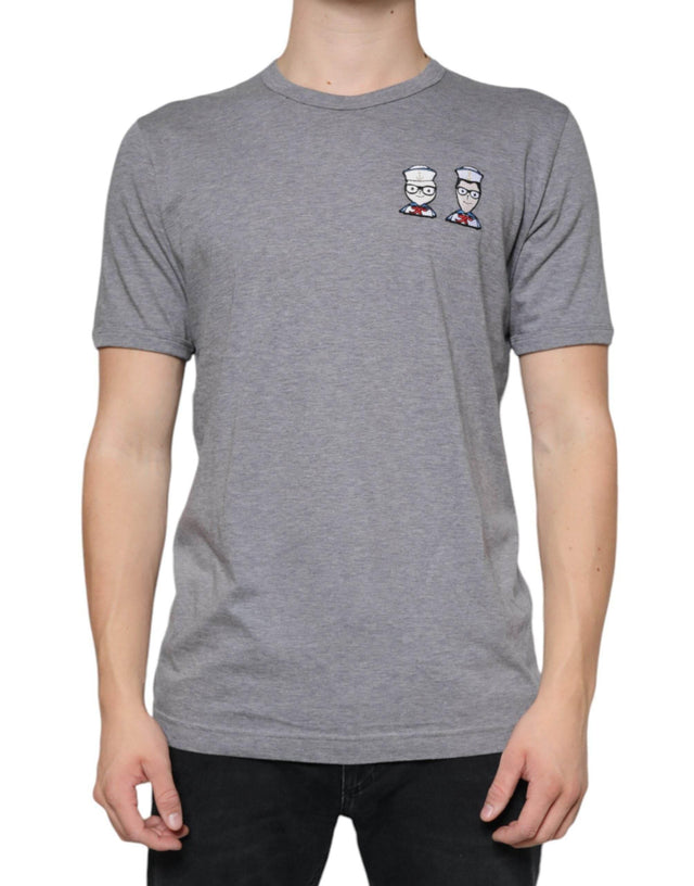 Dolce & Gabbana Gray Cotton #DGFamily Short Sleeves T-shirt - Hilstor
