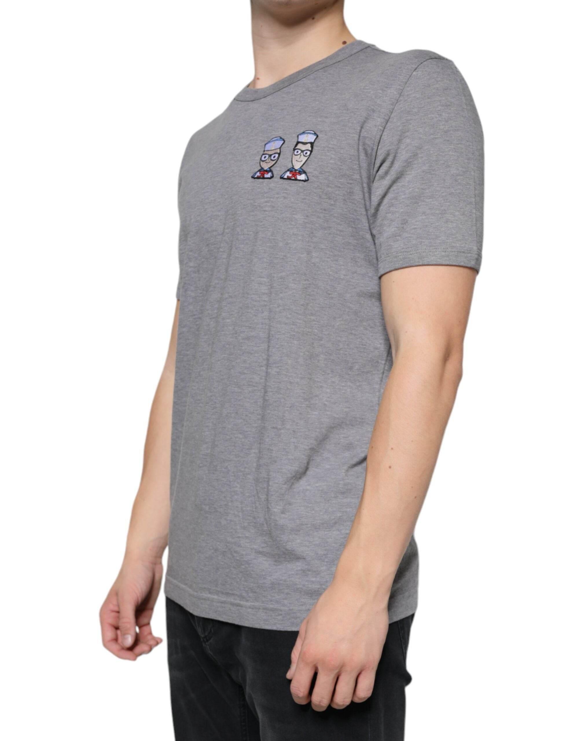 Dolce & Gabbana Gray Cotton #DGFamily Short Sleeves T-shirt - Hilstor