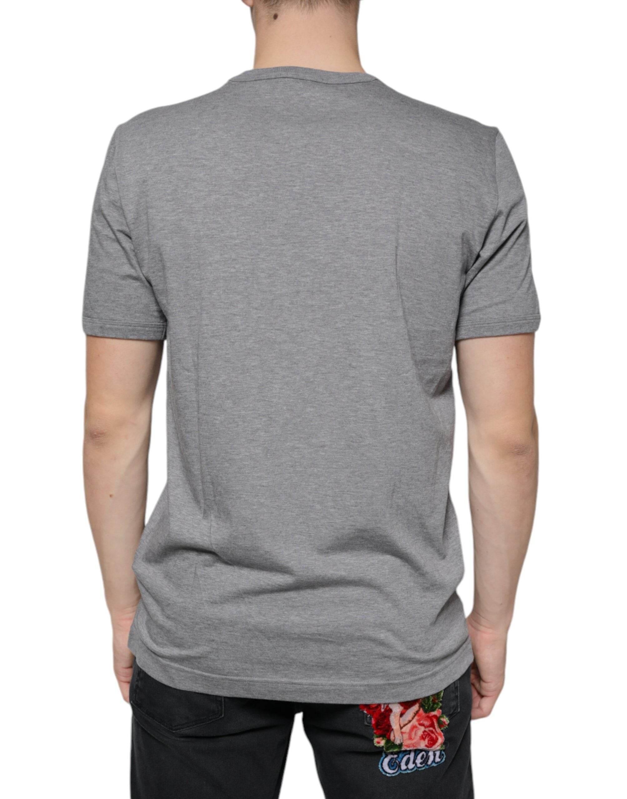 Dolce & Gabbana Gray Cotton #DGFamily Short Sleeves T-shirt - Hilstor