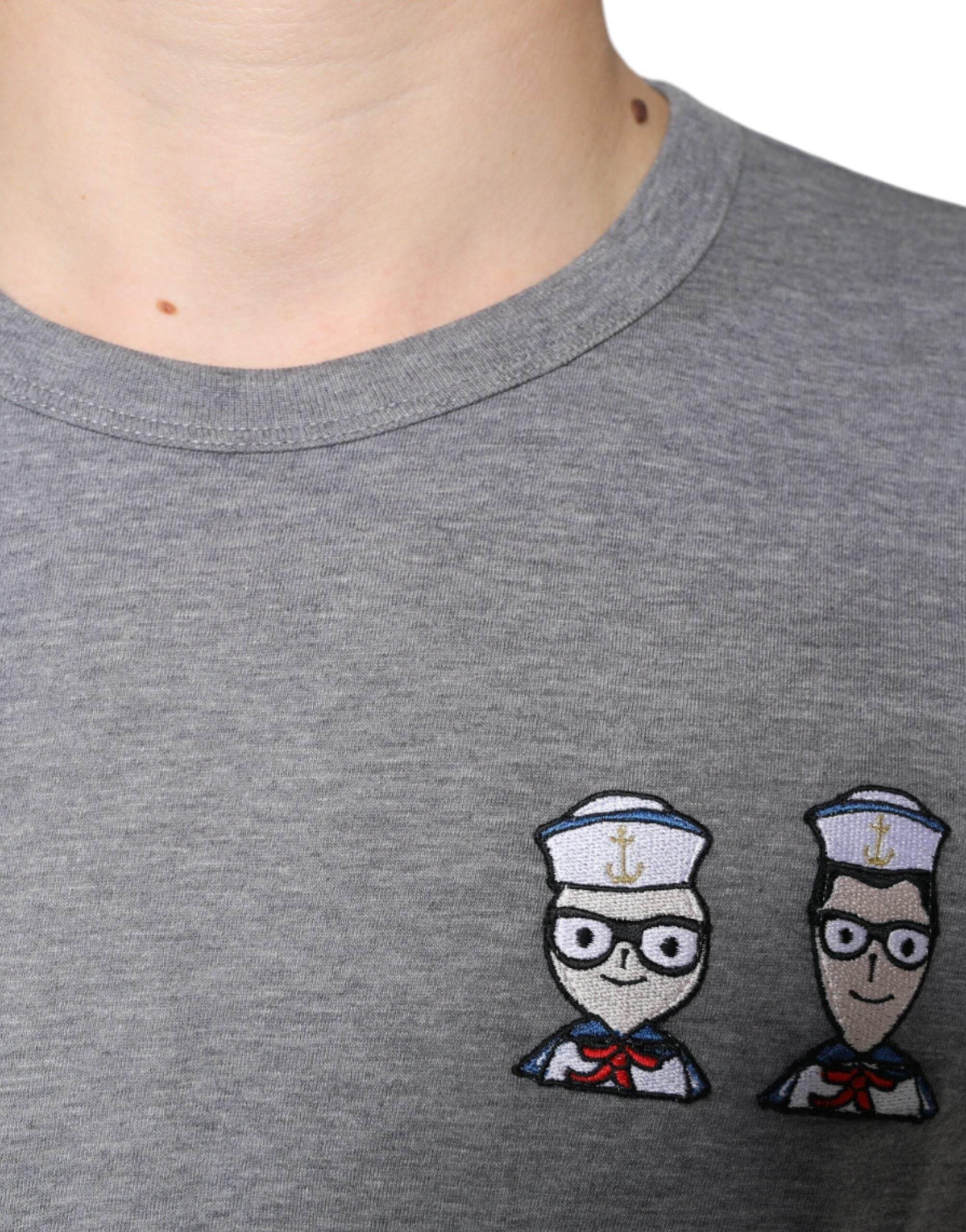 Dolce & Gabbana Gray Cotton #DGFamily Short Sleeves T-shirt - Hilstor