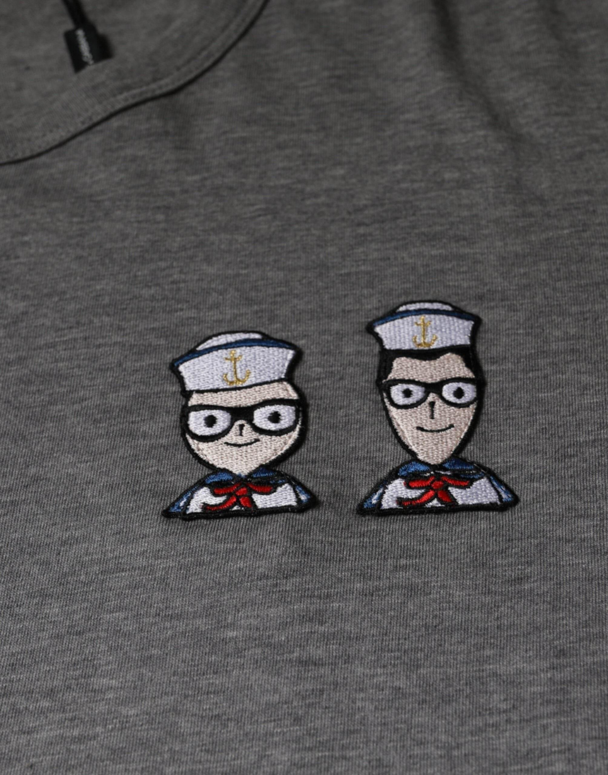 Dolce & Gabbana Gray Cotton #DGFamily Short Sleeves T-shirt - Hilstor