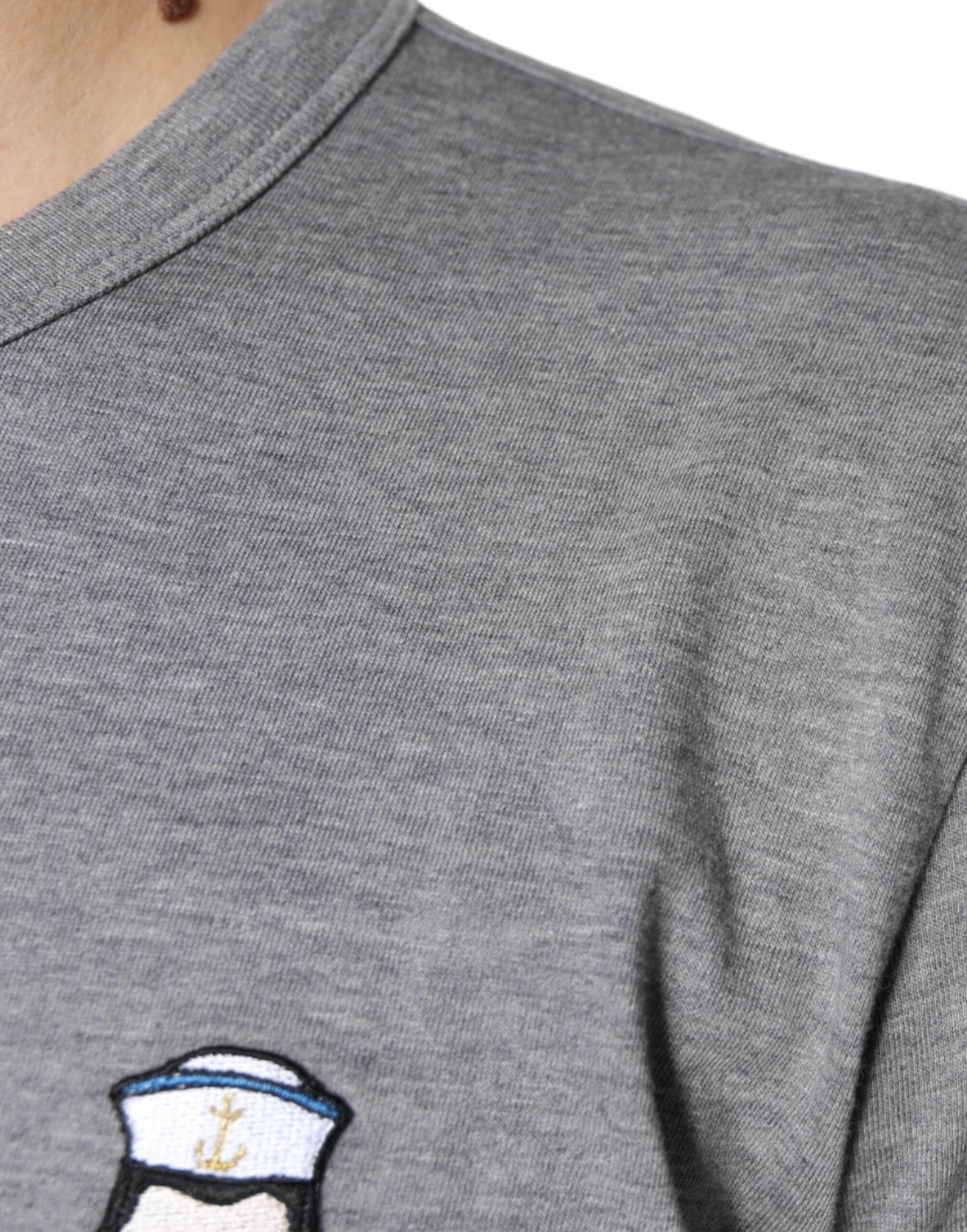 Dolce & Gabbana Gray Cotton #DGFamily Short Sleeves T-shirt - Hilstor