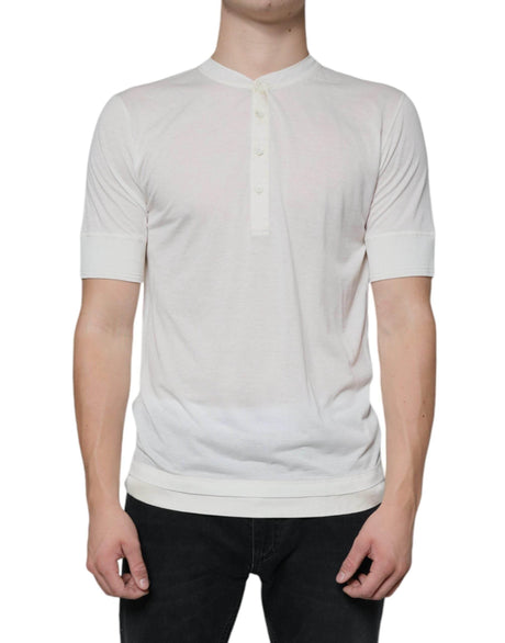 Dolce & Gabbana Off White Cotton Short Sleeves T-shirt - Hilstor