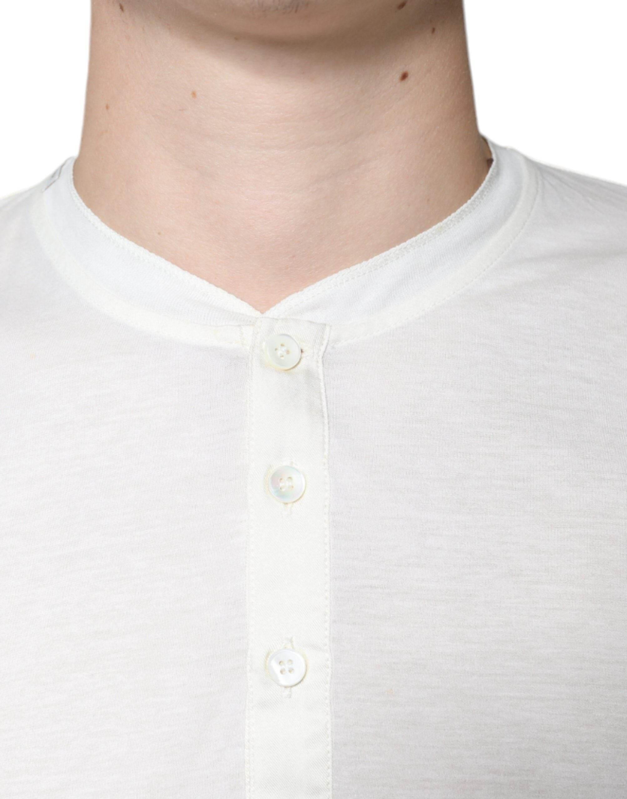 Dolce & Gabbana Off White Cotton Short Sleeves T-shirt - Hilstor