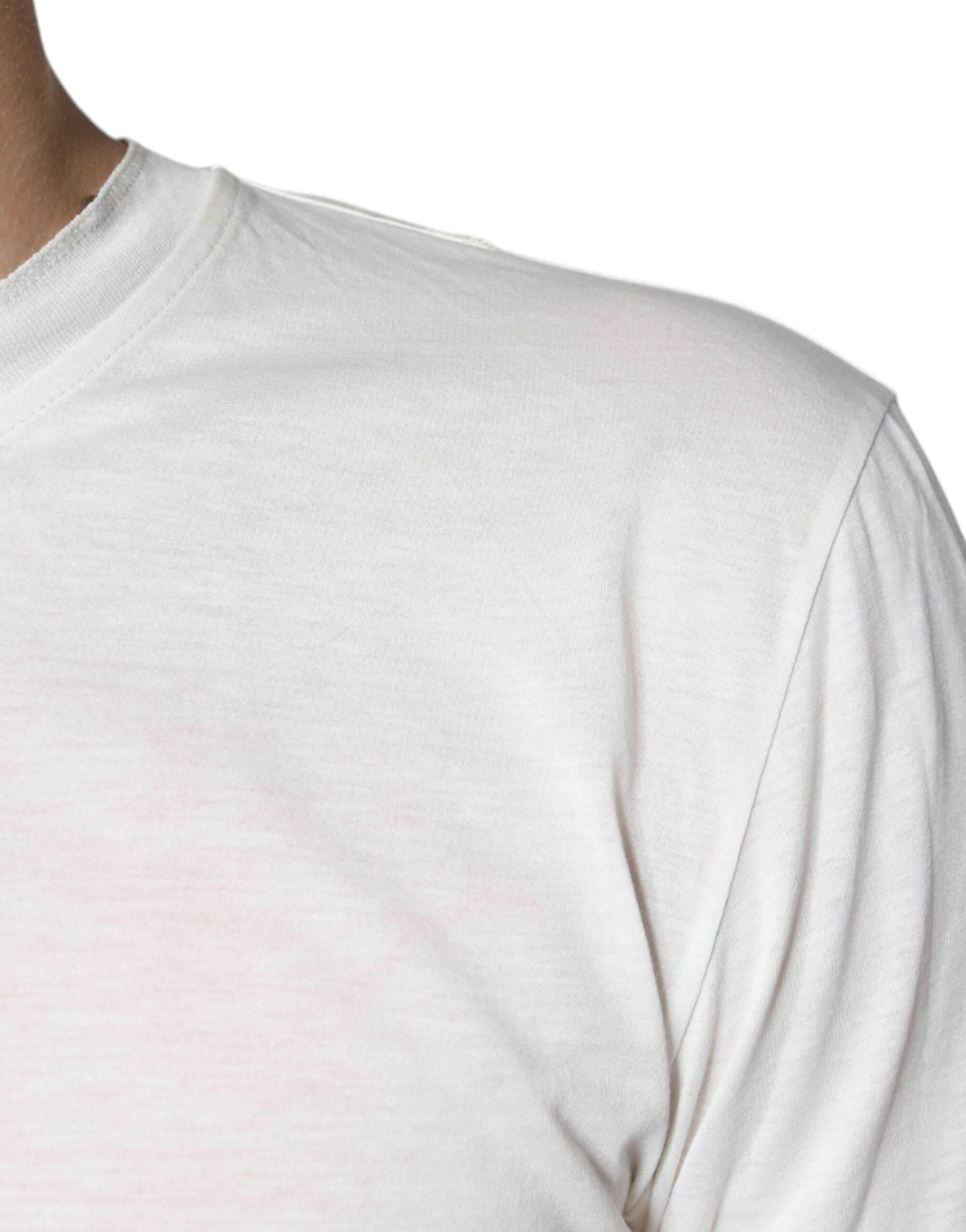 Dolce & Gabbana Off White Cotton Short Sleeves T-shirt - Hilstor