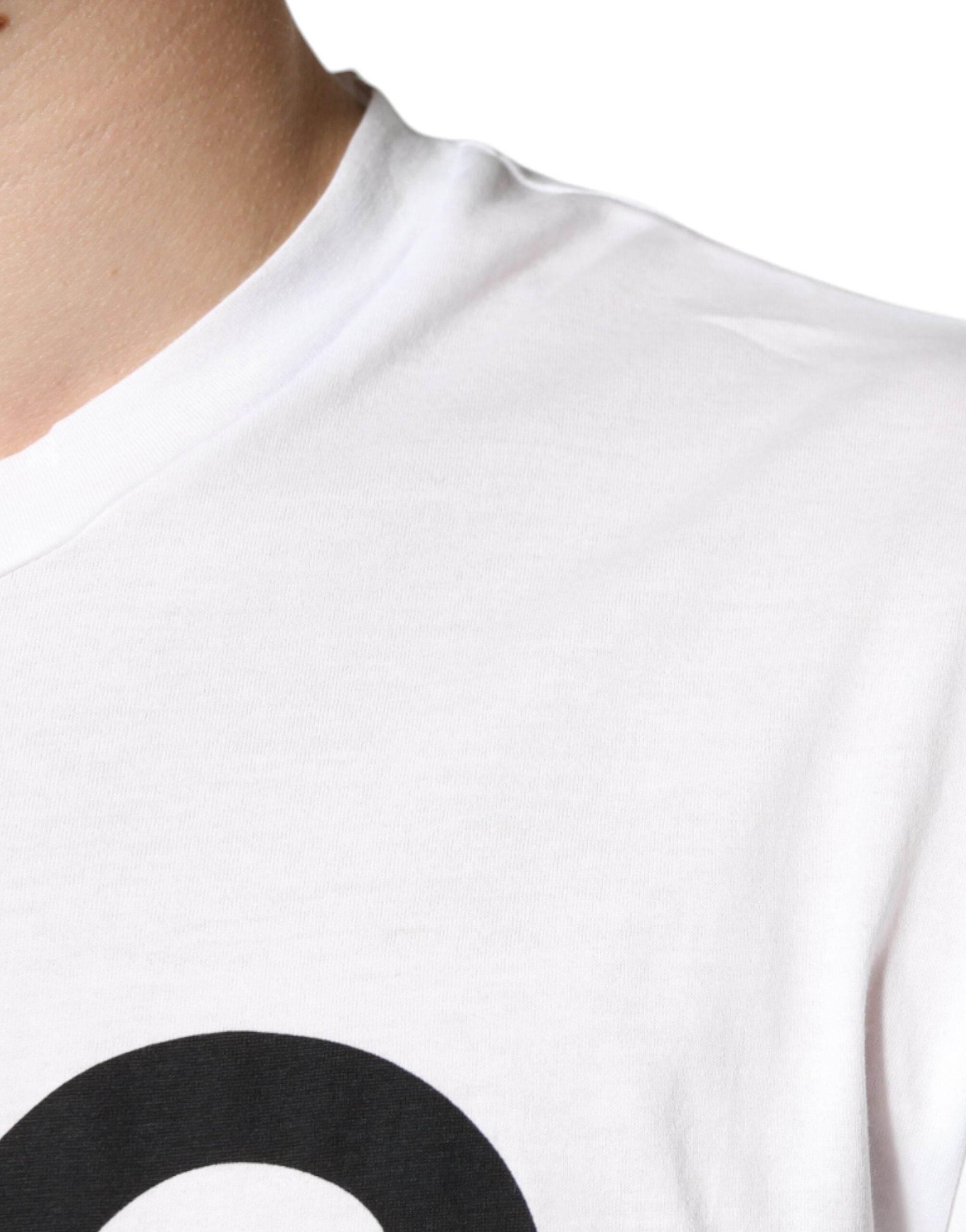 Dolce & Gabbana White Cotton DG Logo Print Casual T-shirt - Hilstor