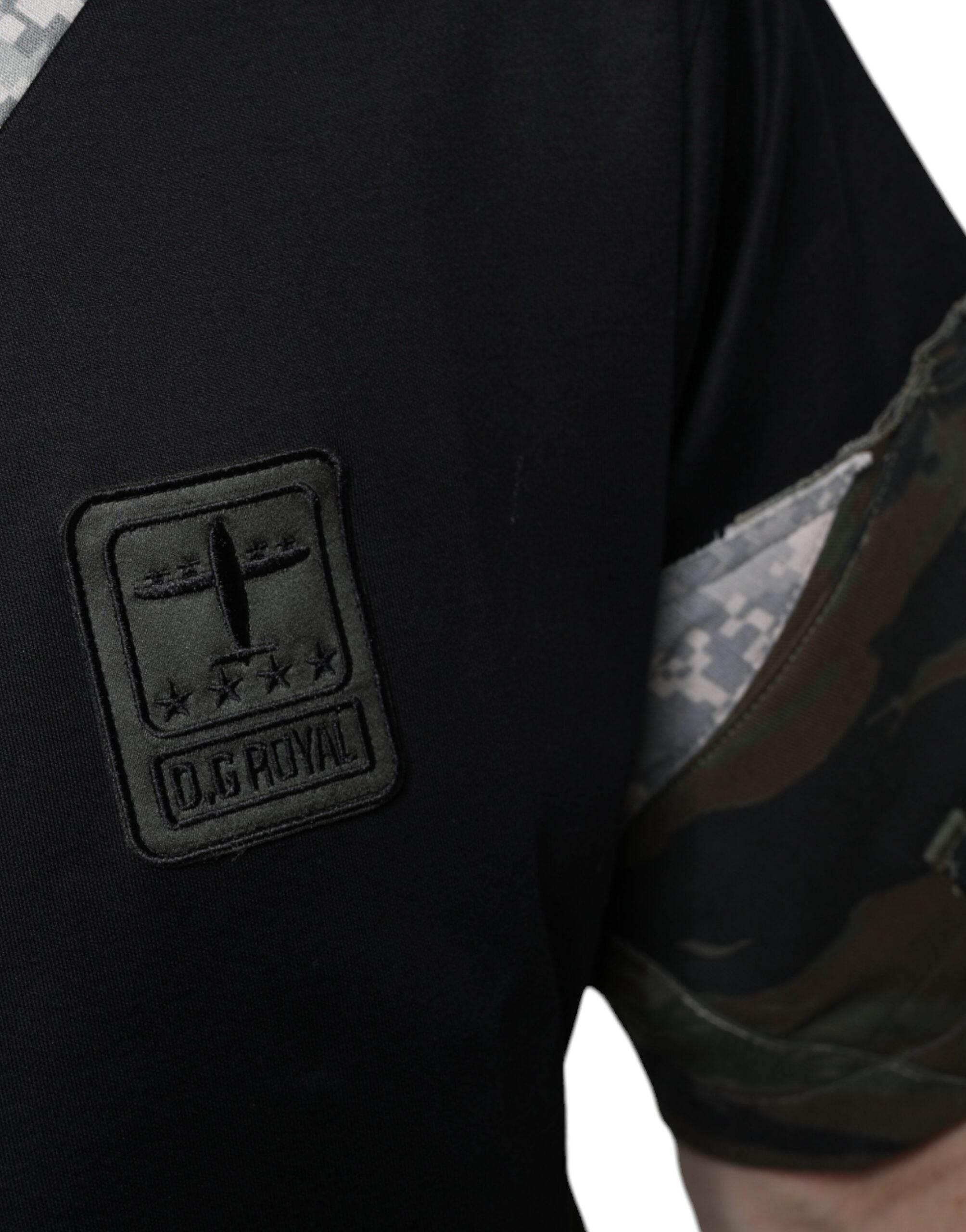 Dolce & Gabbana Multicolor Camouflage Patchwork DG Royal T-shirt - Hilstor