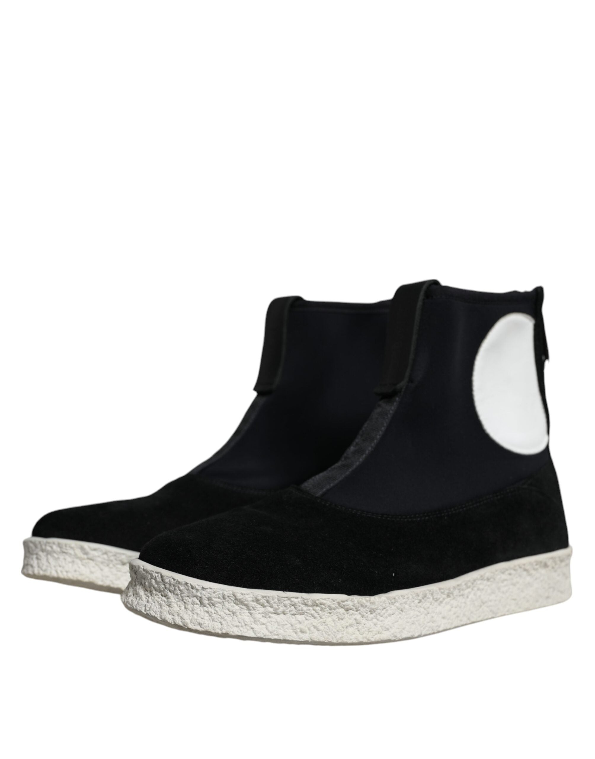 Alexander McQueen Sort Hvid Neopren Takeshi Mid Calf Boots Sko