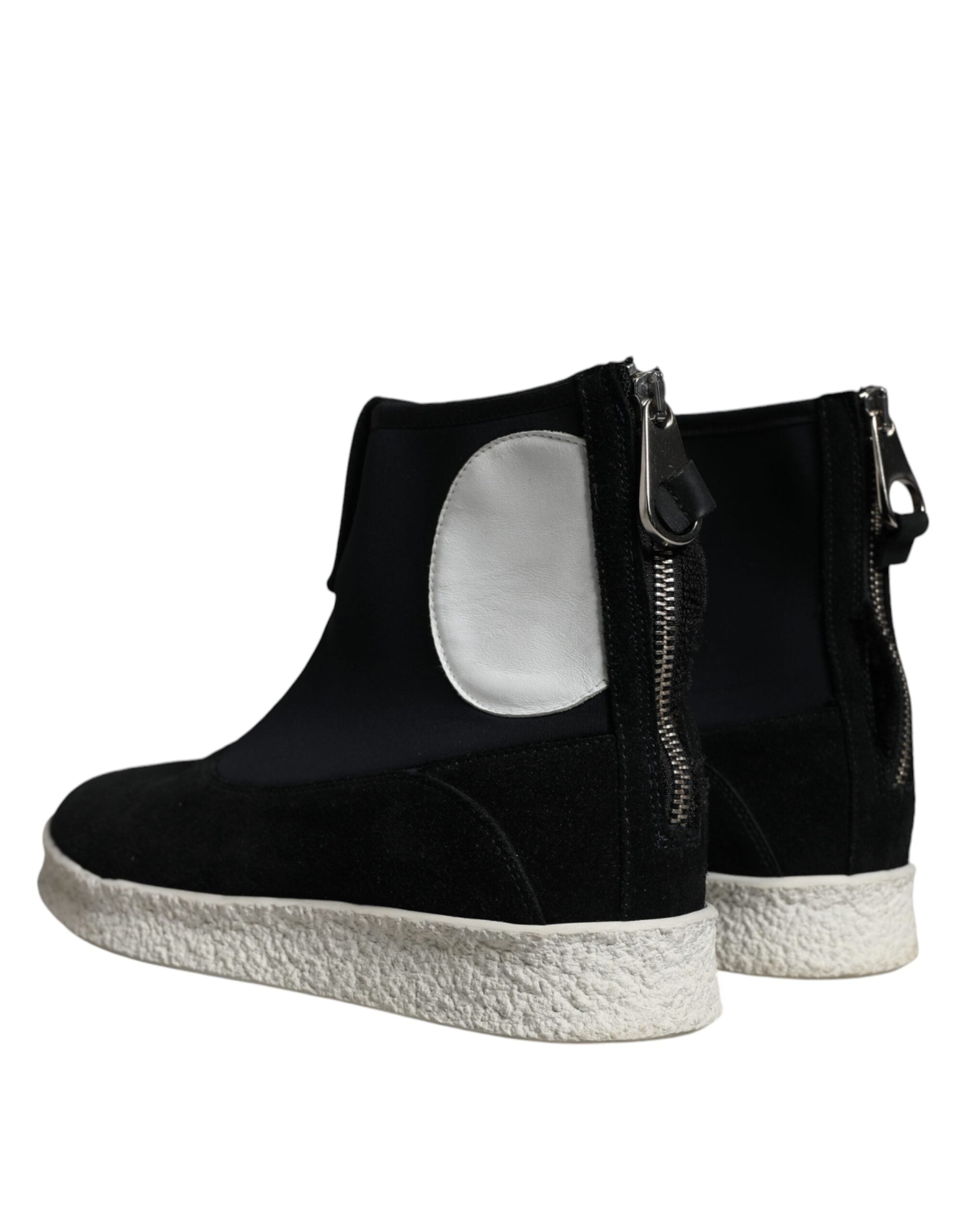 Alexander McQueen Sort Hvid Neopren Takeshi Mid Calf Boots Sko