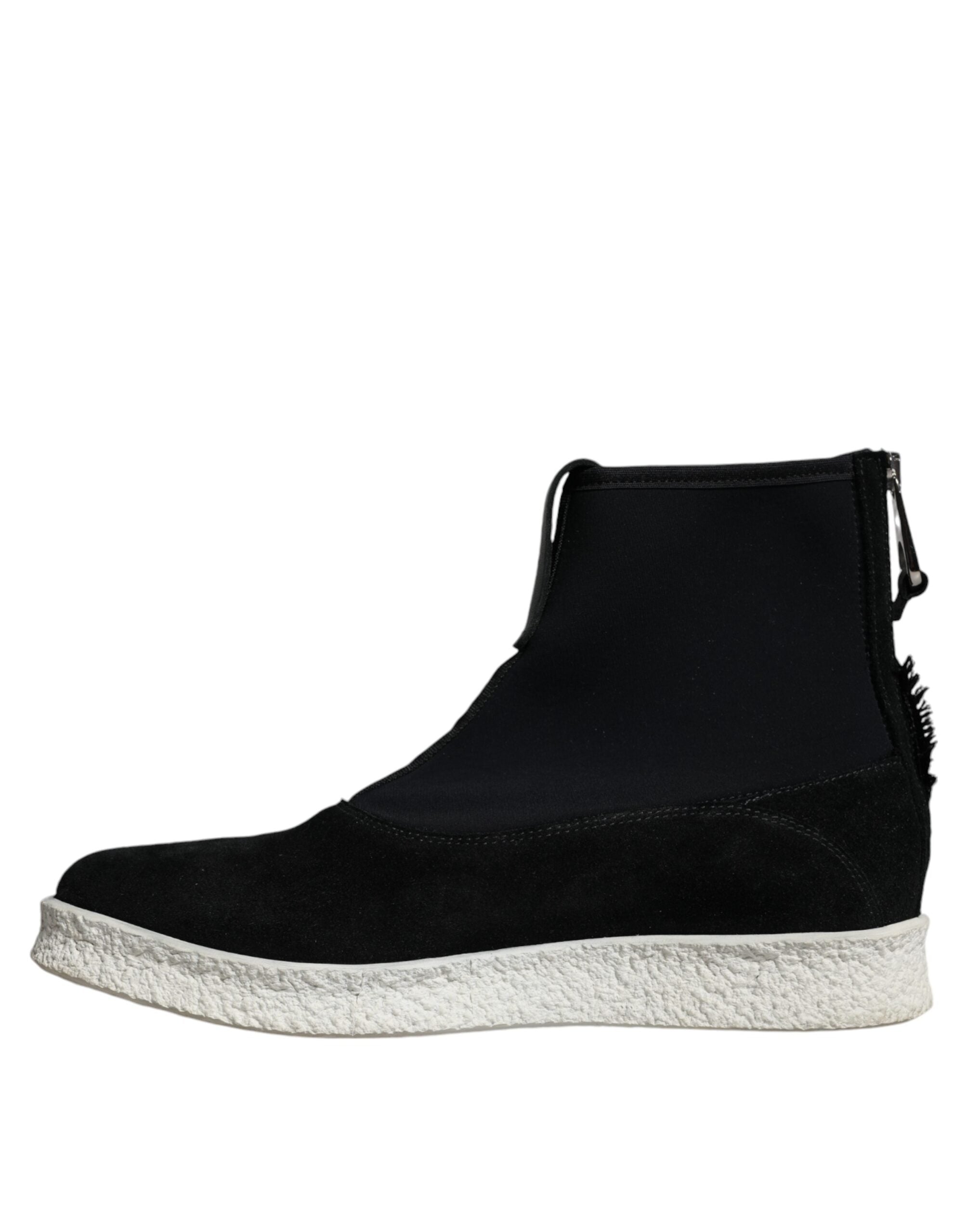 Alexander McQueen Sort Hvid Neopren Takeshi Mid Calf Boots Sko
