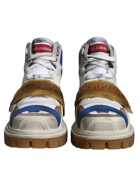 Dolce & Gabbana Multicolor Leather Trekking Sneakers Boots Shoes - Hilstor