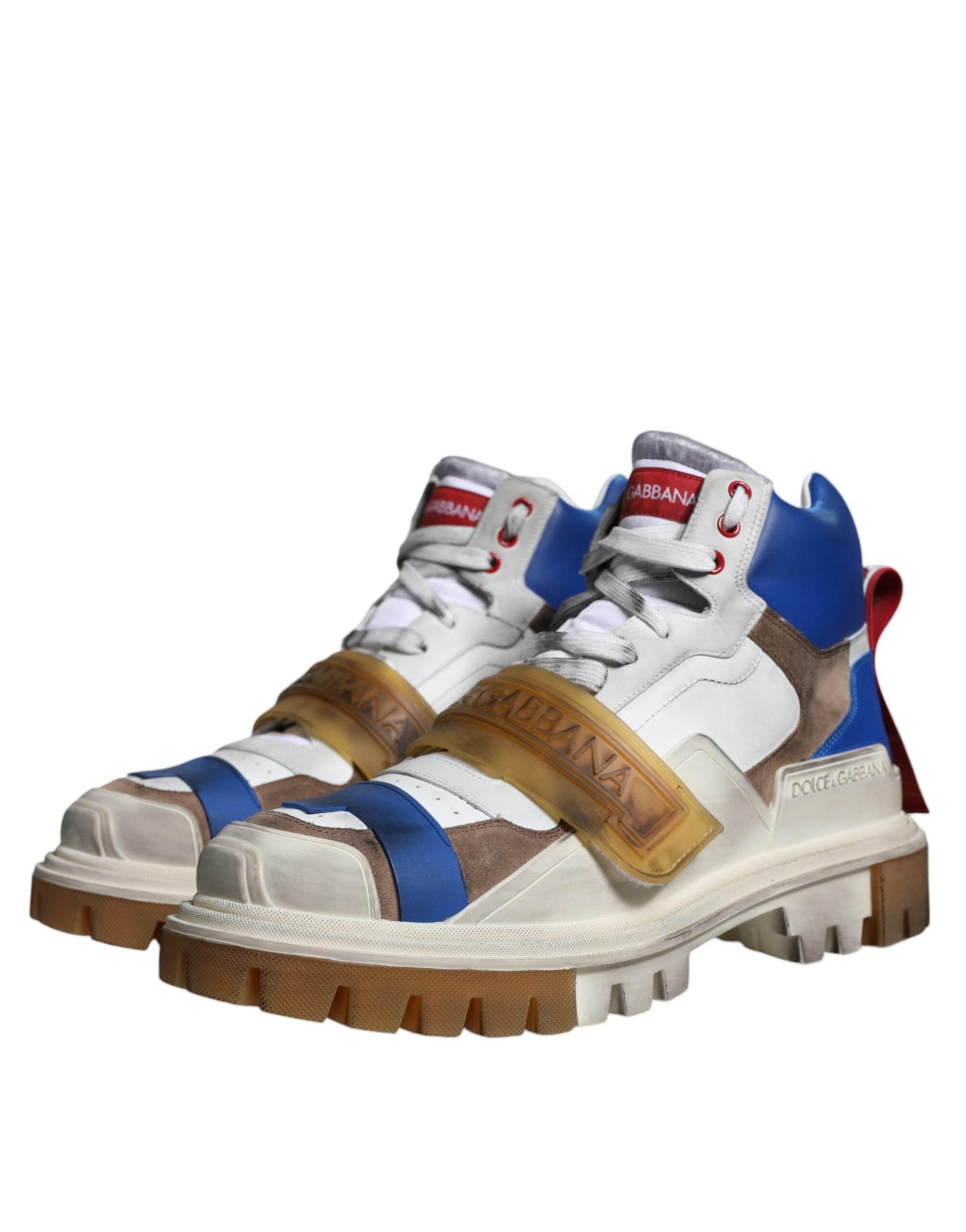 Dolce & Gabbana Multicolor Leather Trekking Sneakers Boots Shoes - Hilstor