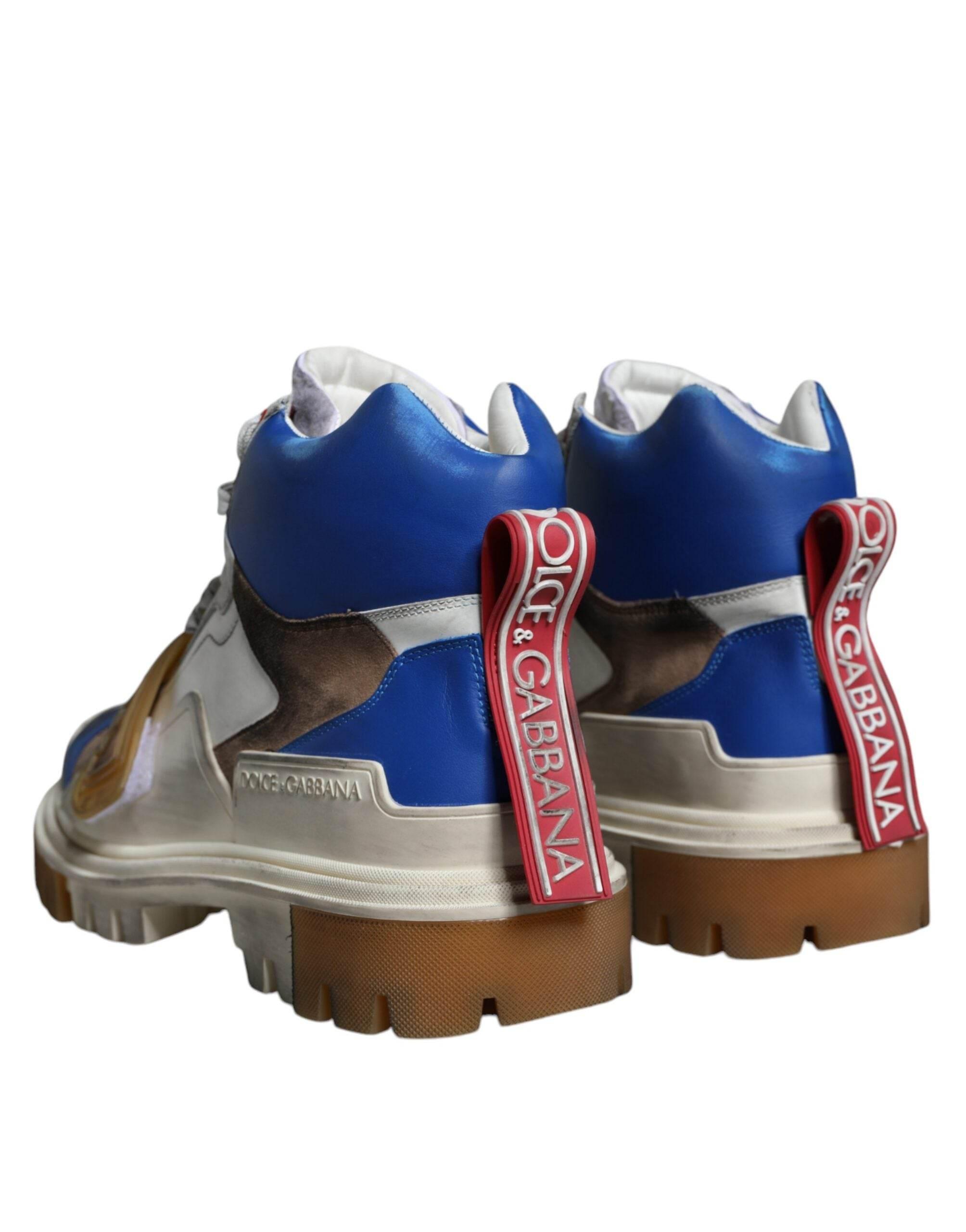 Dolce & Gabbana Multicolor Leather Trekking Sneakers Boots Shoes - Hilstor