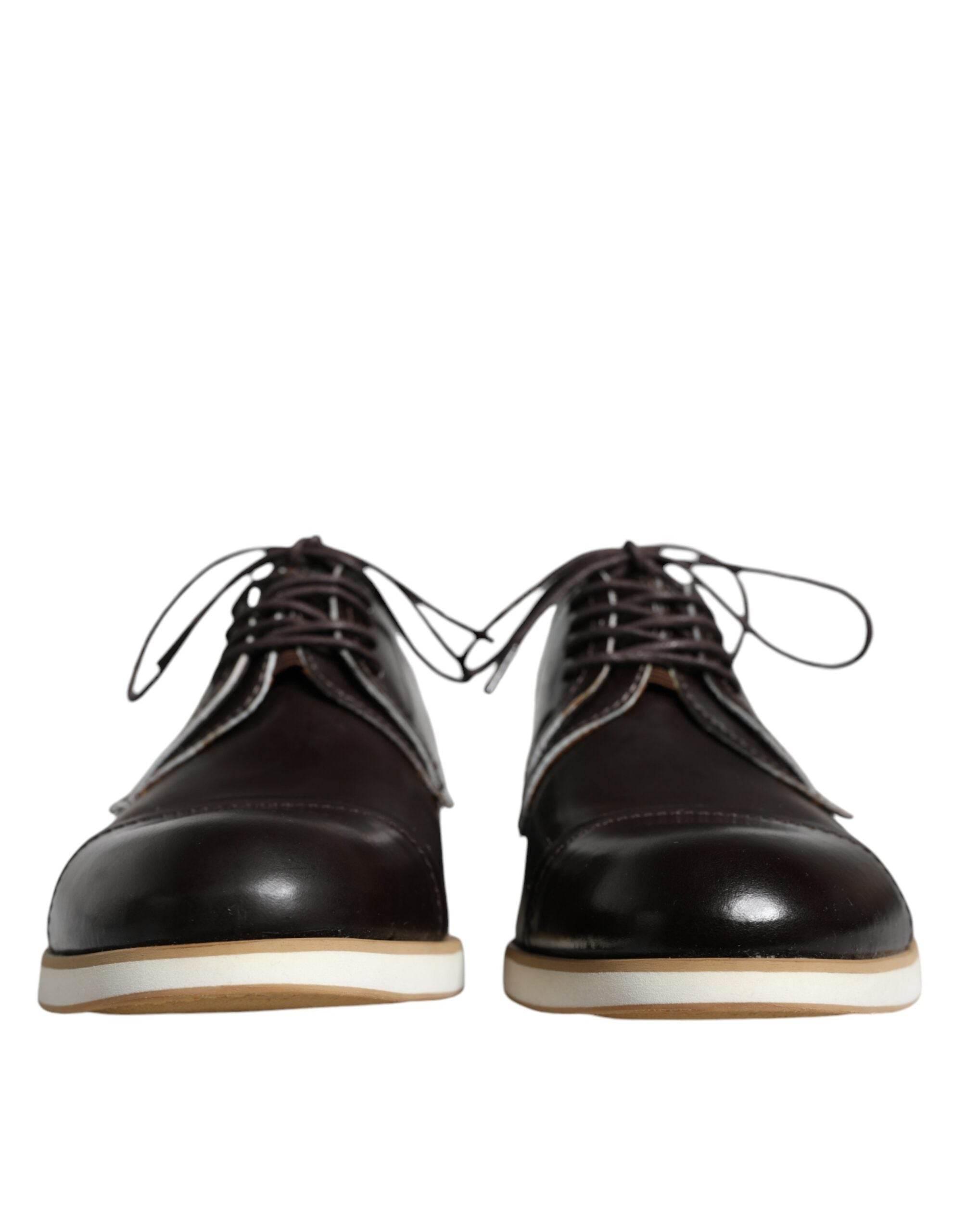 Pollini Black White Leather Lace Up Men Dress Formal Shoes - Hilstor