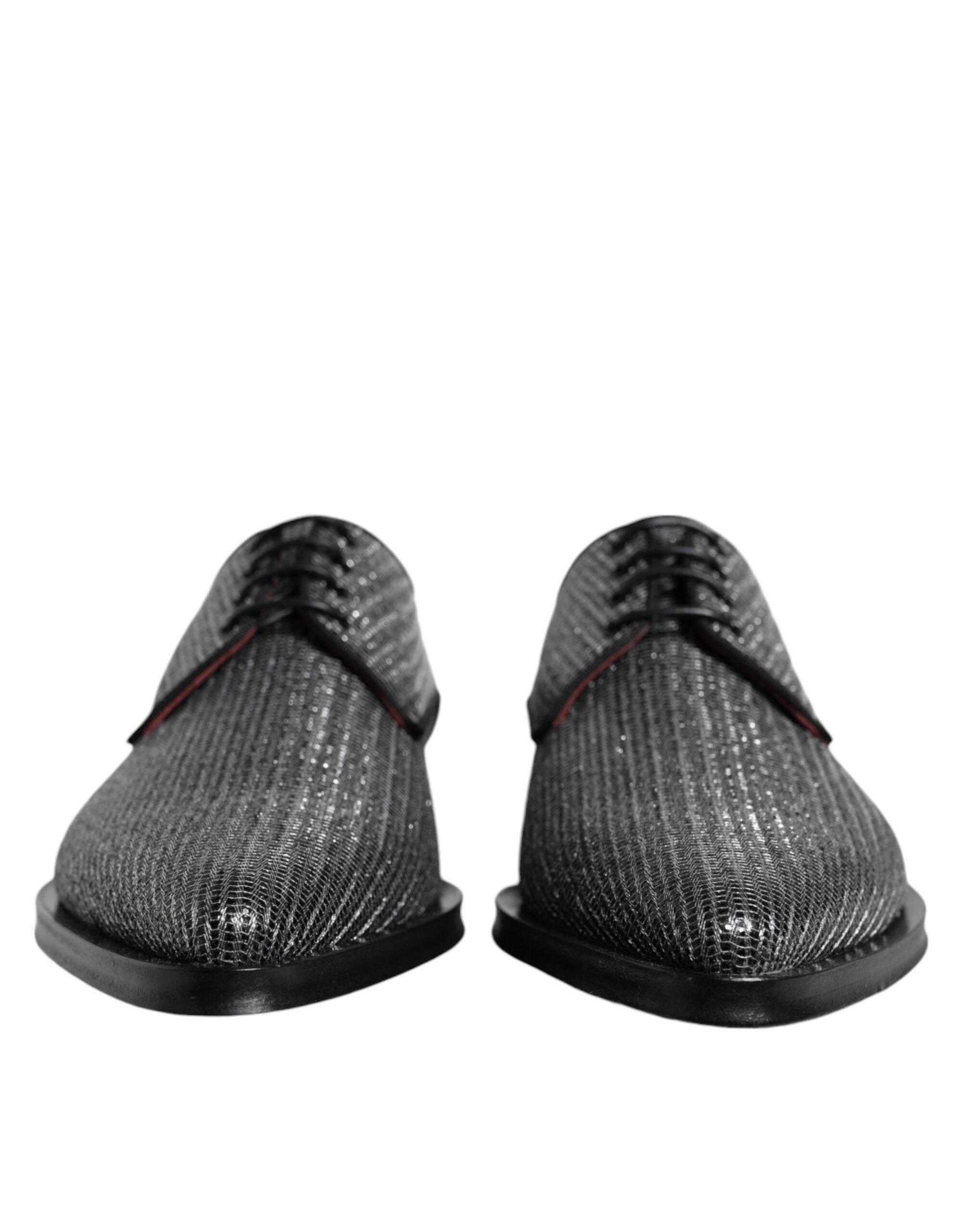 Dolce & Gabbana Silver Polyurethane Derby Formal Dress Shoes - Hilstor