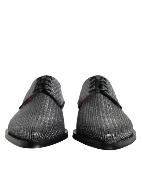 Dolce & Gabbana Silver Polyurethane Derby Formal Dress Shoes - Hilstor
