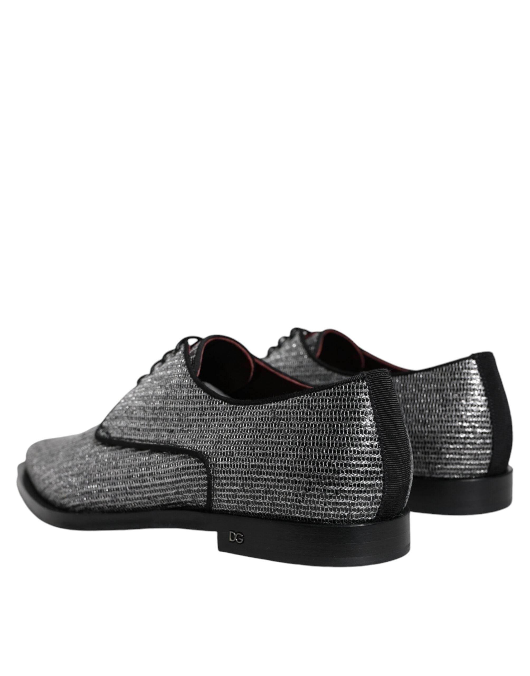 Dolce & Gabbana Silver Polyurethane Derby Formal Dress Shoes - Hilstor