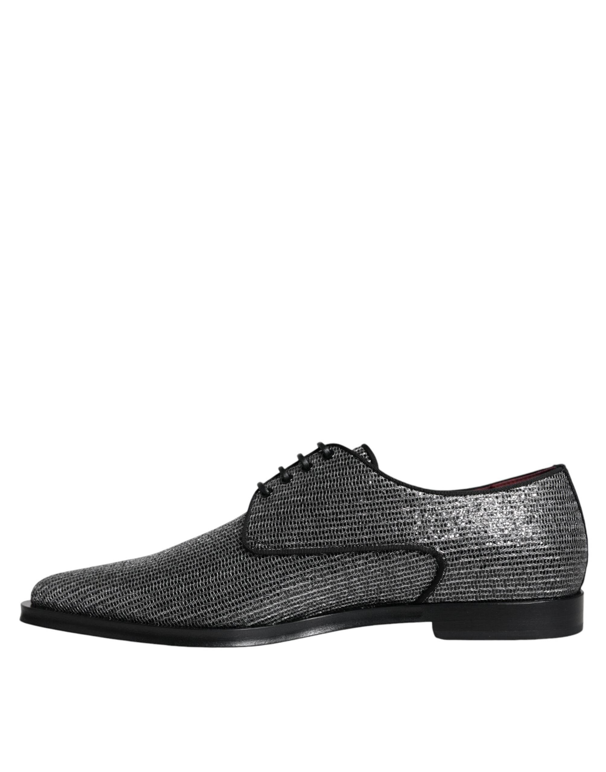 Dolce & Gabbana Silver Polyurethane Derby Formal Dress Shoes - Hilstor