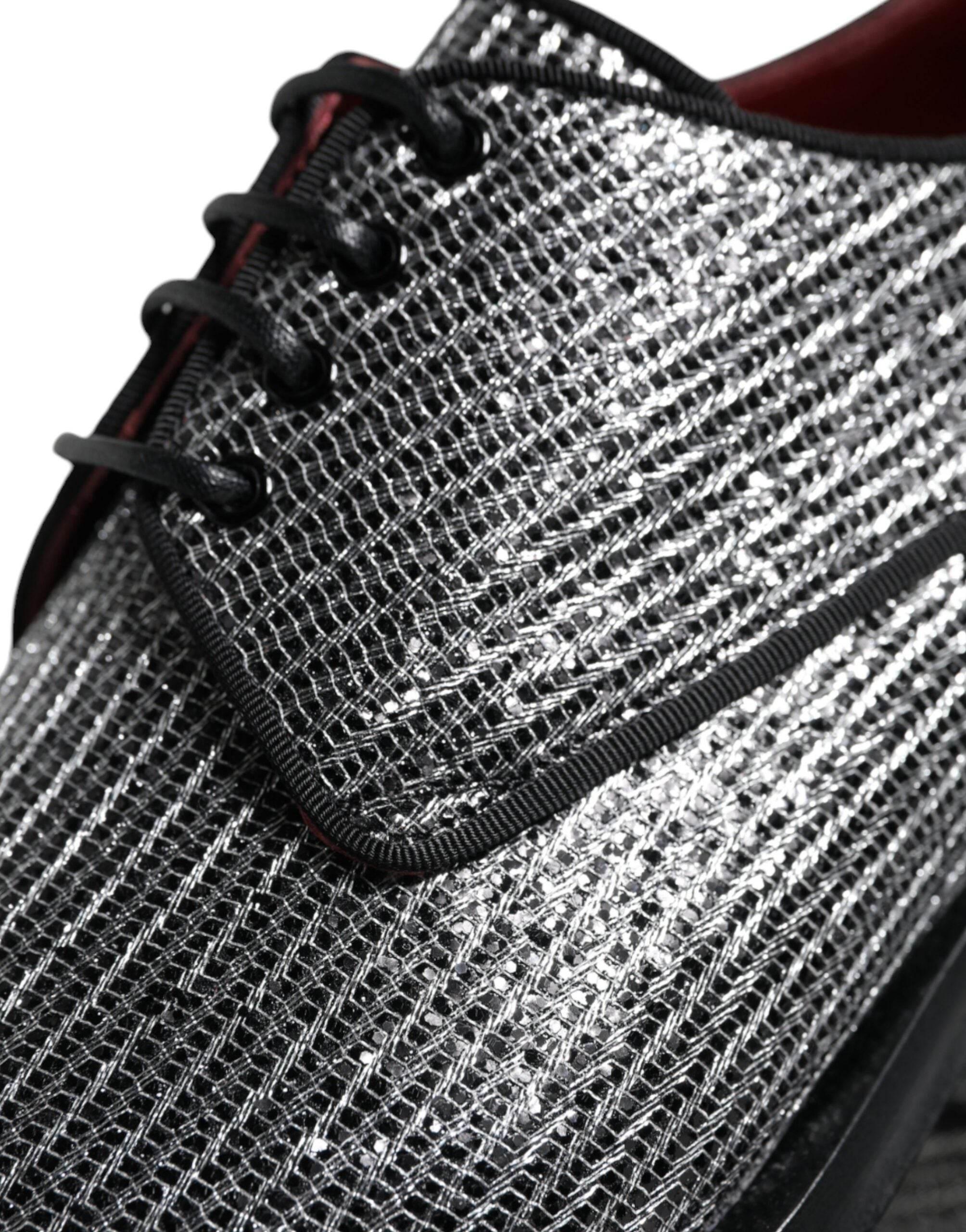 Dolce & Gabbana Silver Polyurethane Derby Formal Dress Shoes - Hilstor