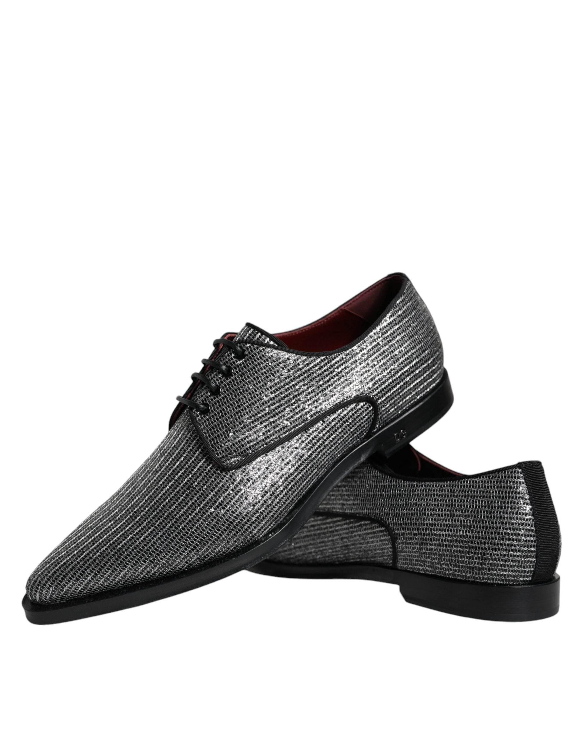 Dolce & Gabbana Silver Polyurethane Derby Formal Dress Shoes - Hilstor