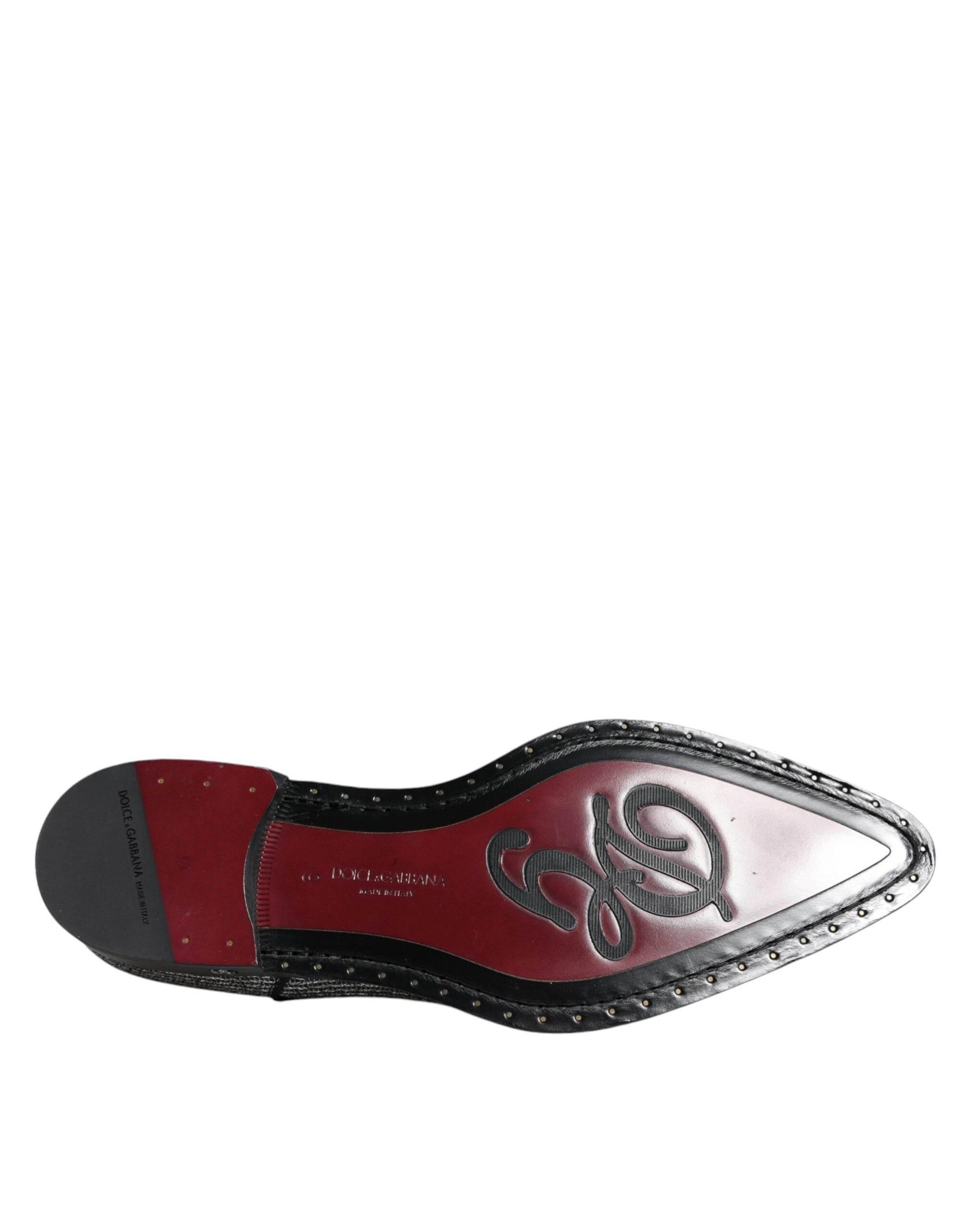 Dolce & Gabbana Silver Polyurethane Derby Formal Dress Shoes - Hilstor