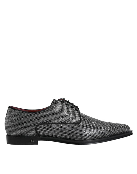 Dolce & Gabbana Silver Polyurethane Derby Formal Dress Shoes - Hilstor