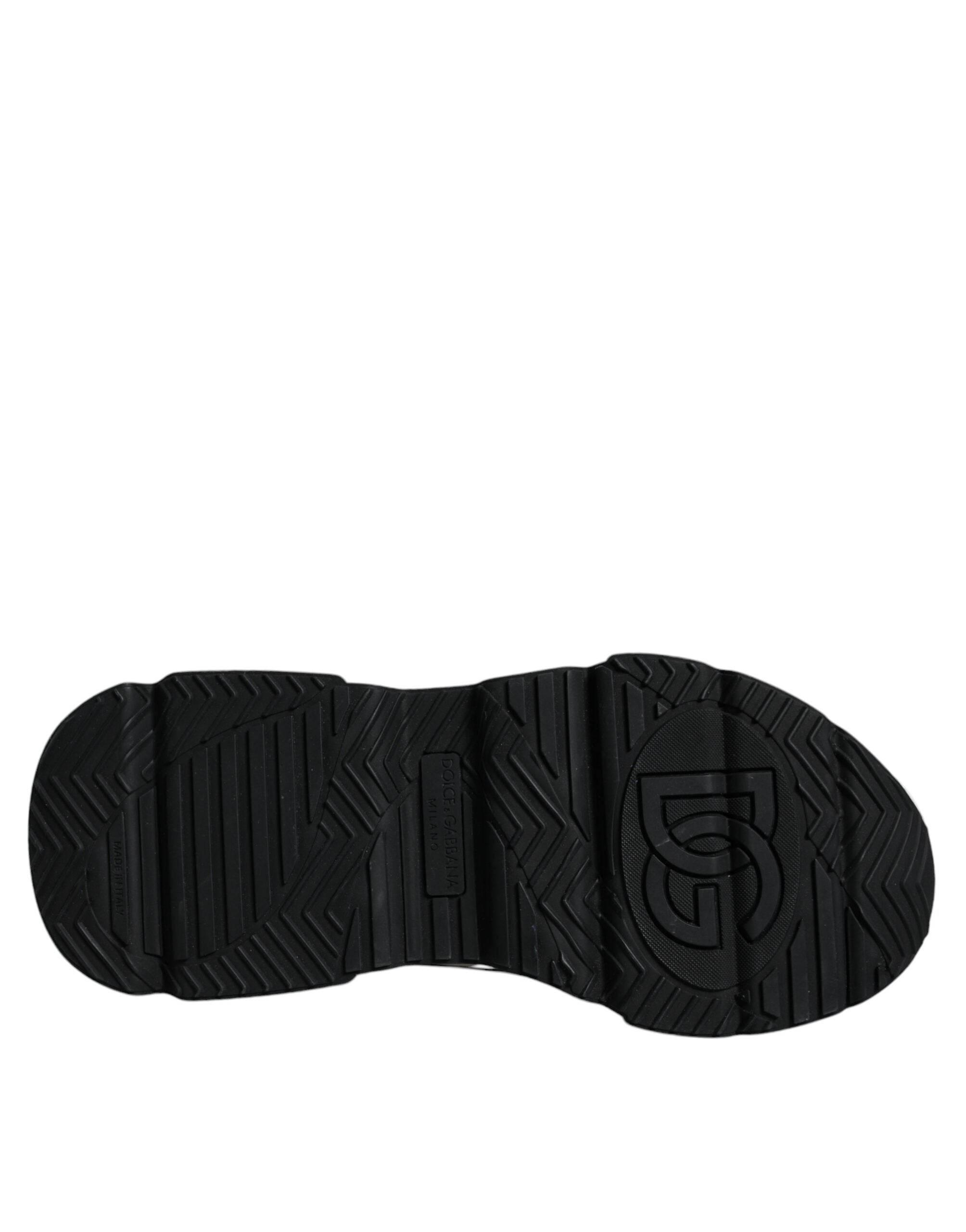 Dolce & Gabbana White Black Logo Plaque Daymaster Sneakers Shoes - Hilstor