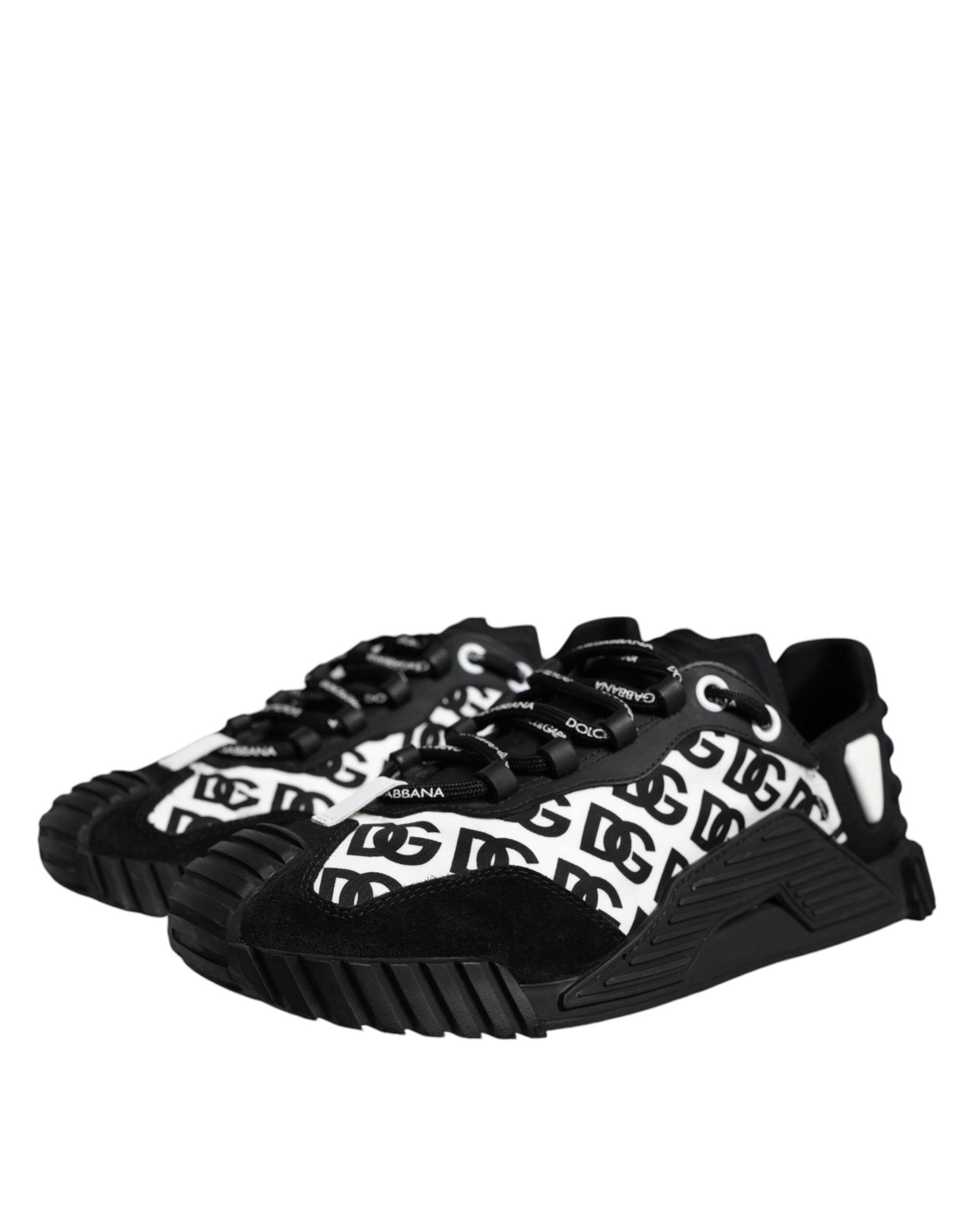 Dolce & Gabbana Black Logo Lace Up Low Top NS1 Sneakers Shoes - Hilstor