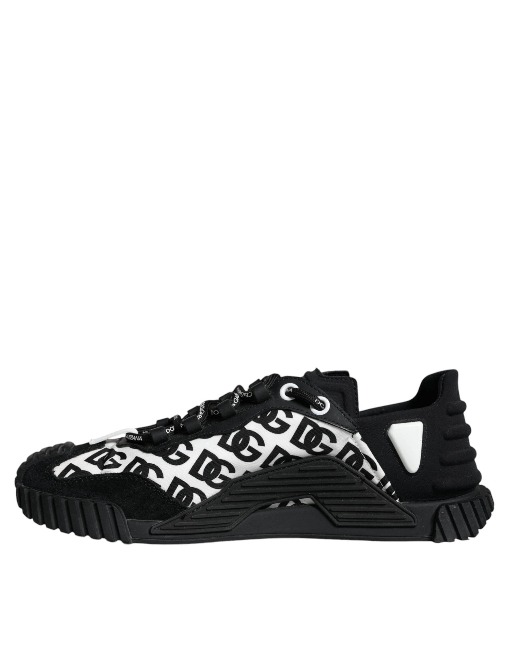 Dolce & Gabbana Black Logo Lace Up Low Top NS1 Sneakers Shoes - Hilstor