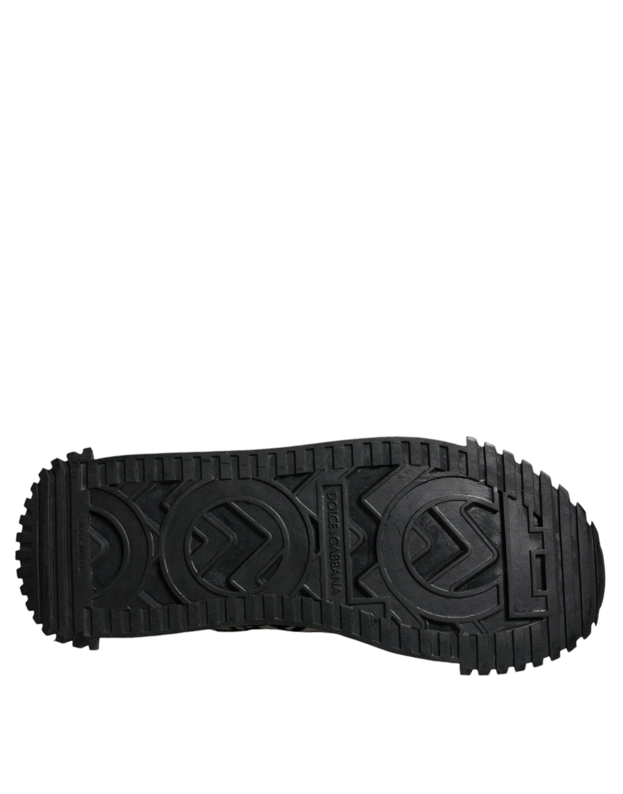 Dolce & Gabbana Black Logo Lace Up Low Top NS1 Sneakers Shoes - Hilstor