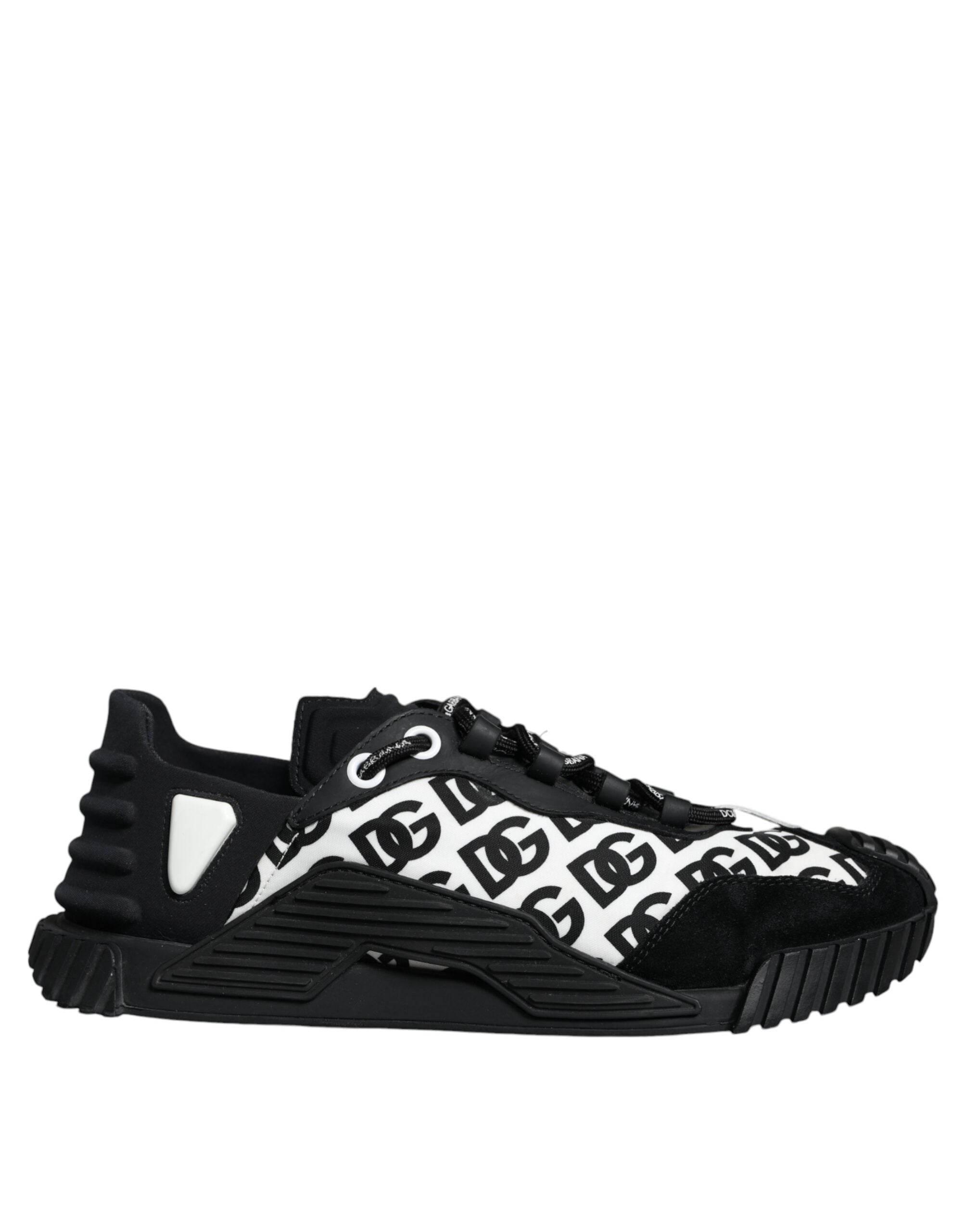 Dolce & Gabbana Black Logo Lace Up Low Top NS1 Sneakers Shoes - Hilstor