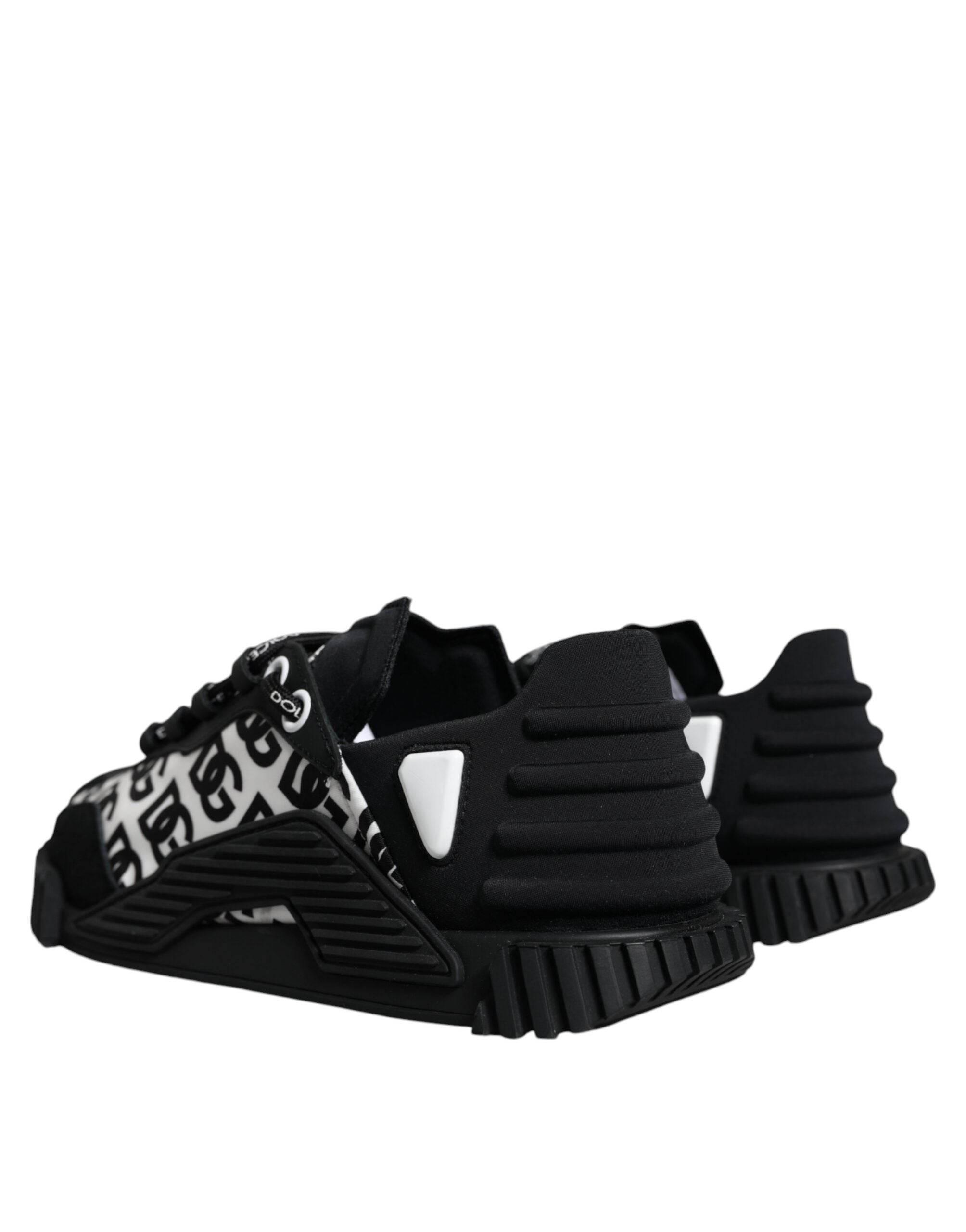 Dolce & Gabbana Black Logo Lace Up Low Top NS1 Sneakers Shoes - Hilstor