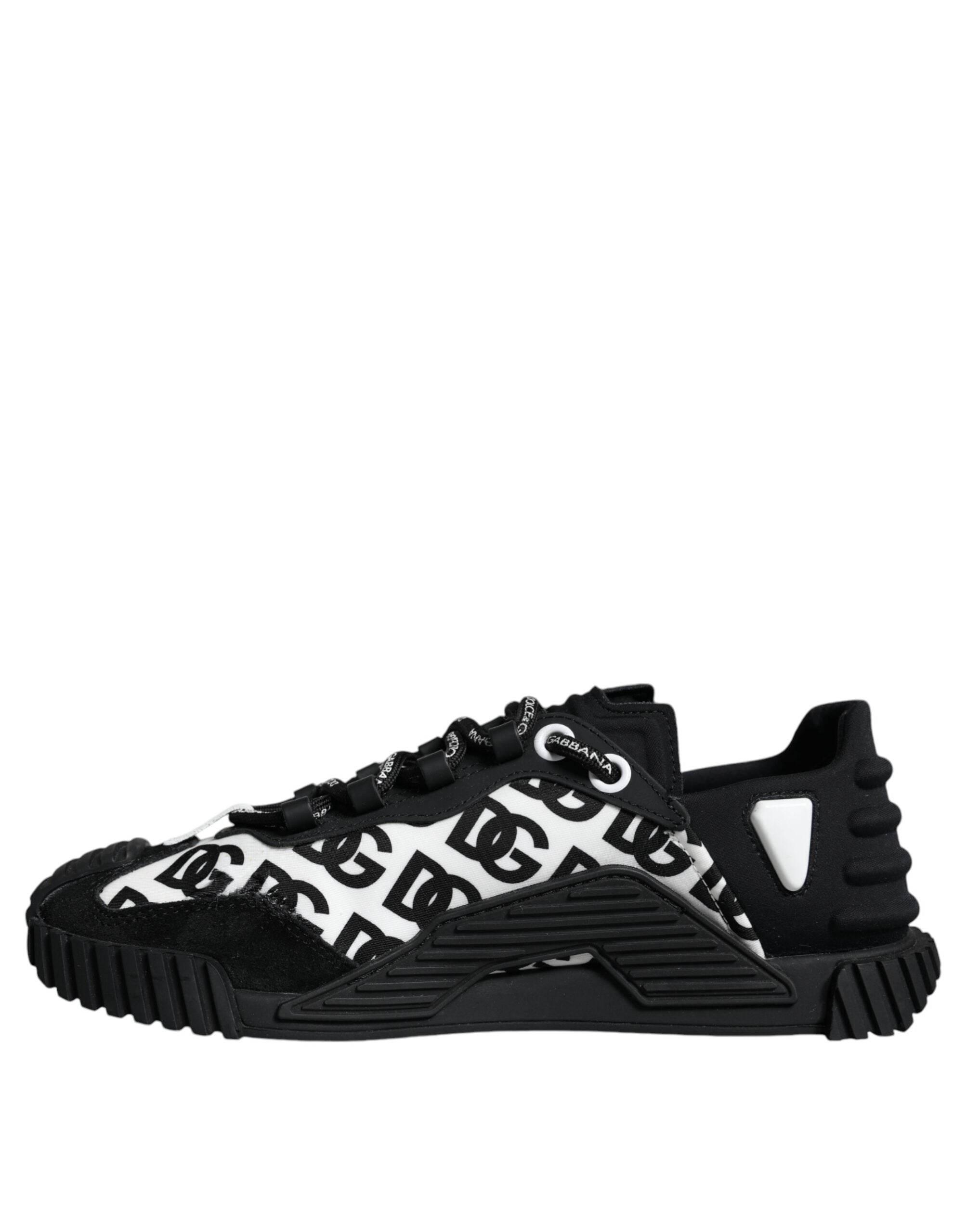 Dolce & Gabbana Black Logo Lace Up Low Top NS1 Sneakers Shoes - Hilstor