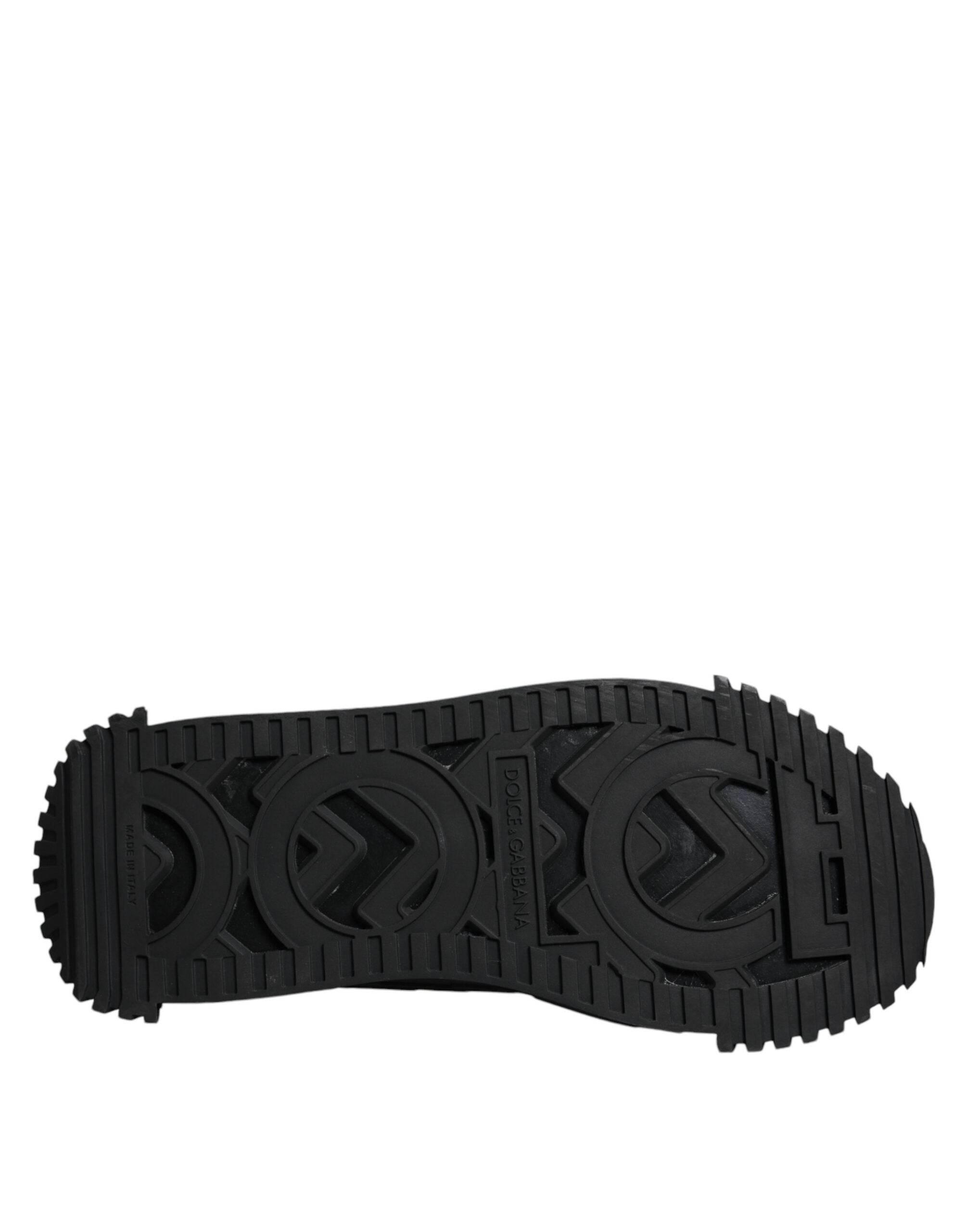 Dolce & Gabbana Black Logo Lace Up Low Top NS1 Sneakers Shoes - Hilstor