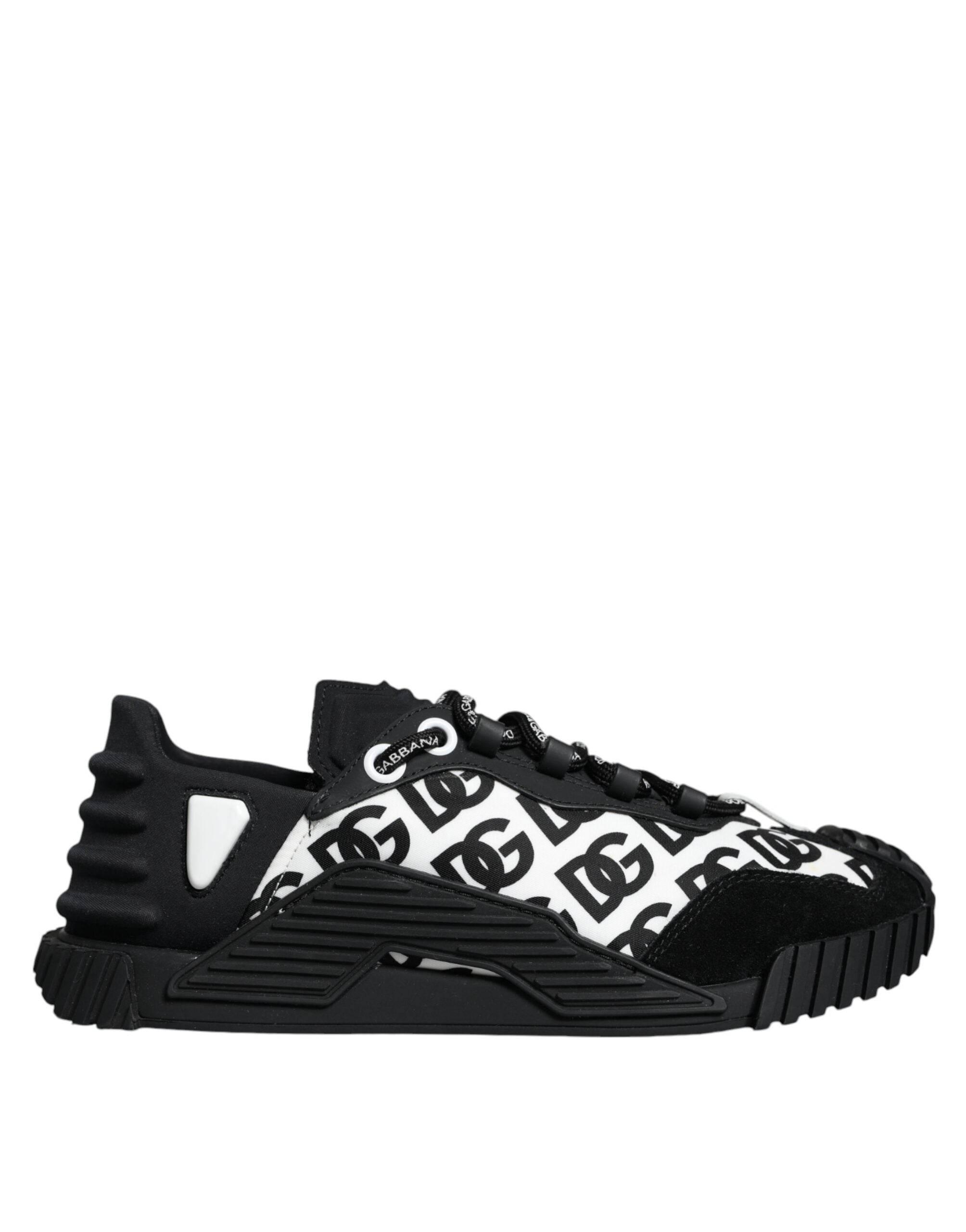 Dolce & Gabbana Black Logo Lace Up Low Top NS1 Sneakers Shoes - Hilstor