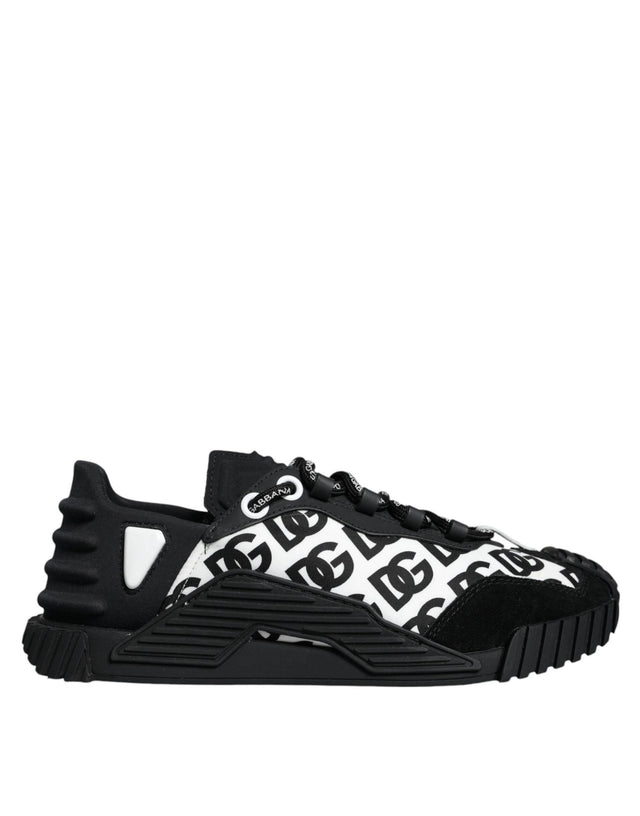Dolce & Gabbana Black Logo Lace Up Low Top NS1 Sneakers Shoes - Hilstor