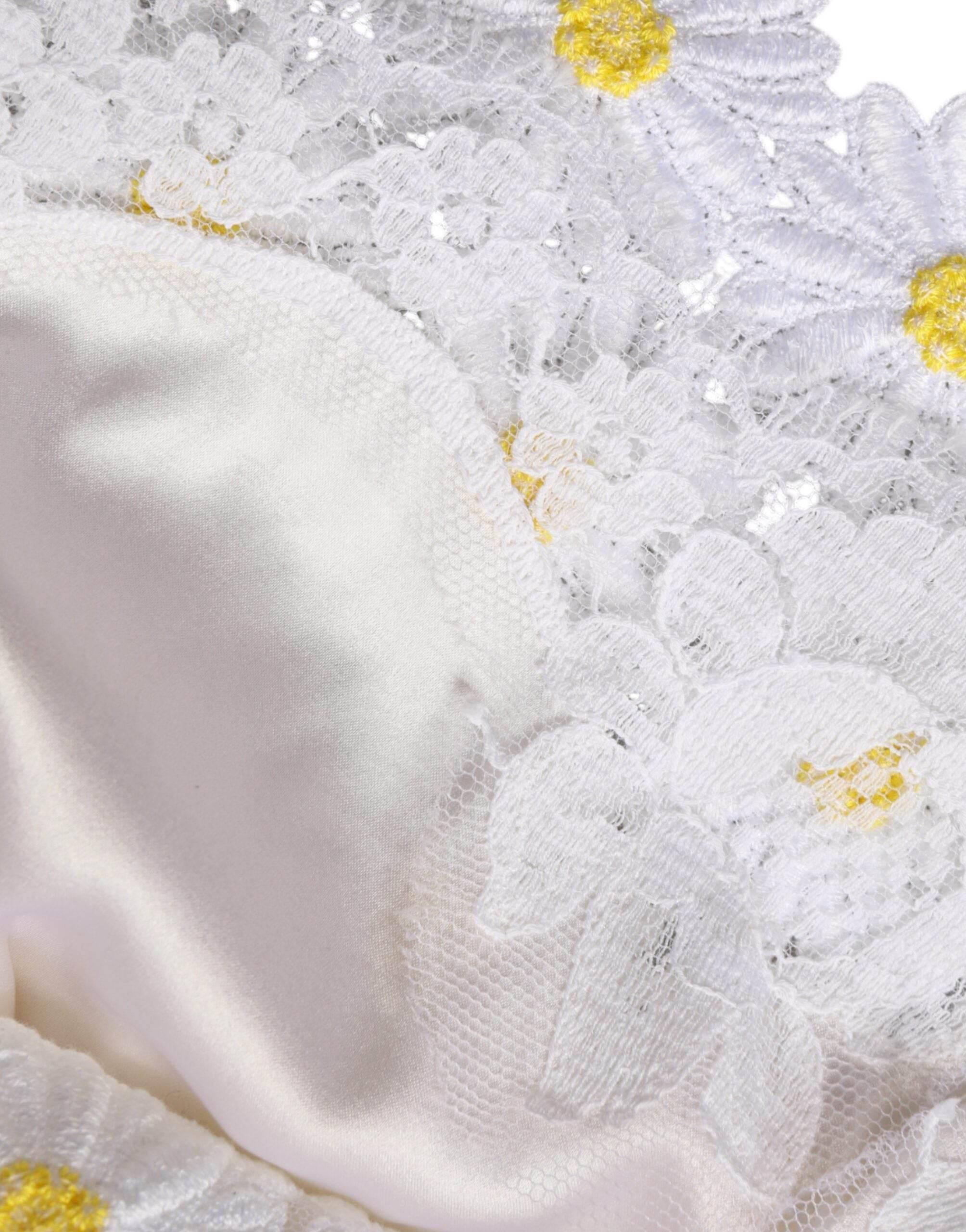 Dolce & Gabbana White Daisy Macrame Lace Sheath Midi Dress - Hilstor