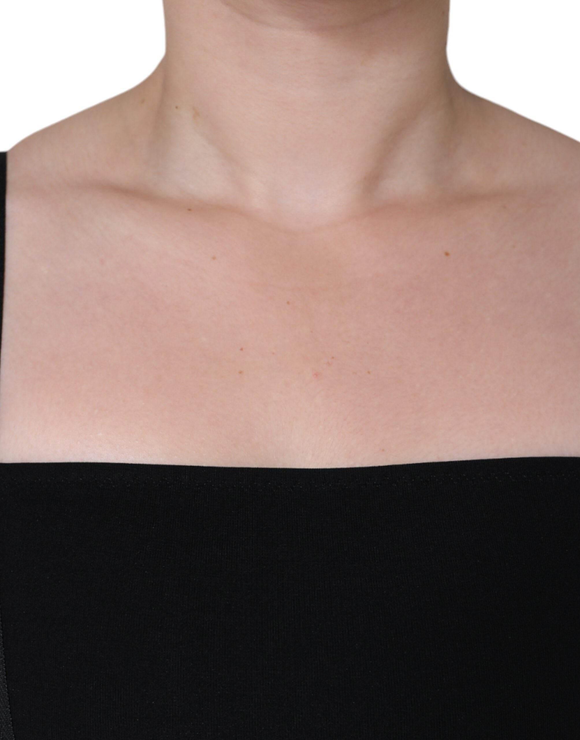Dolce & Gabbana Black Zipper Bodycon Sheath Midi Dress - Hilstor