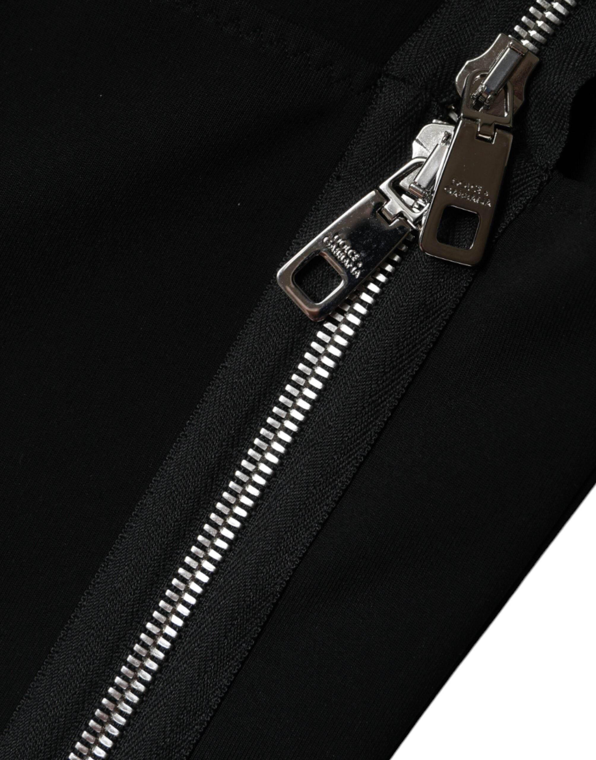 Dolce & Gabbana Black Zipper Bodycon Sheath Midi Dress - Hilstor