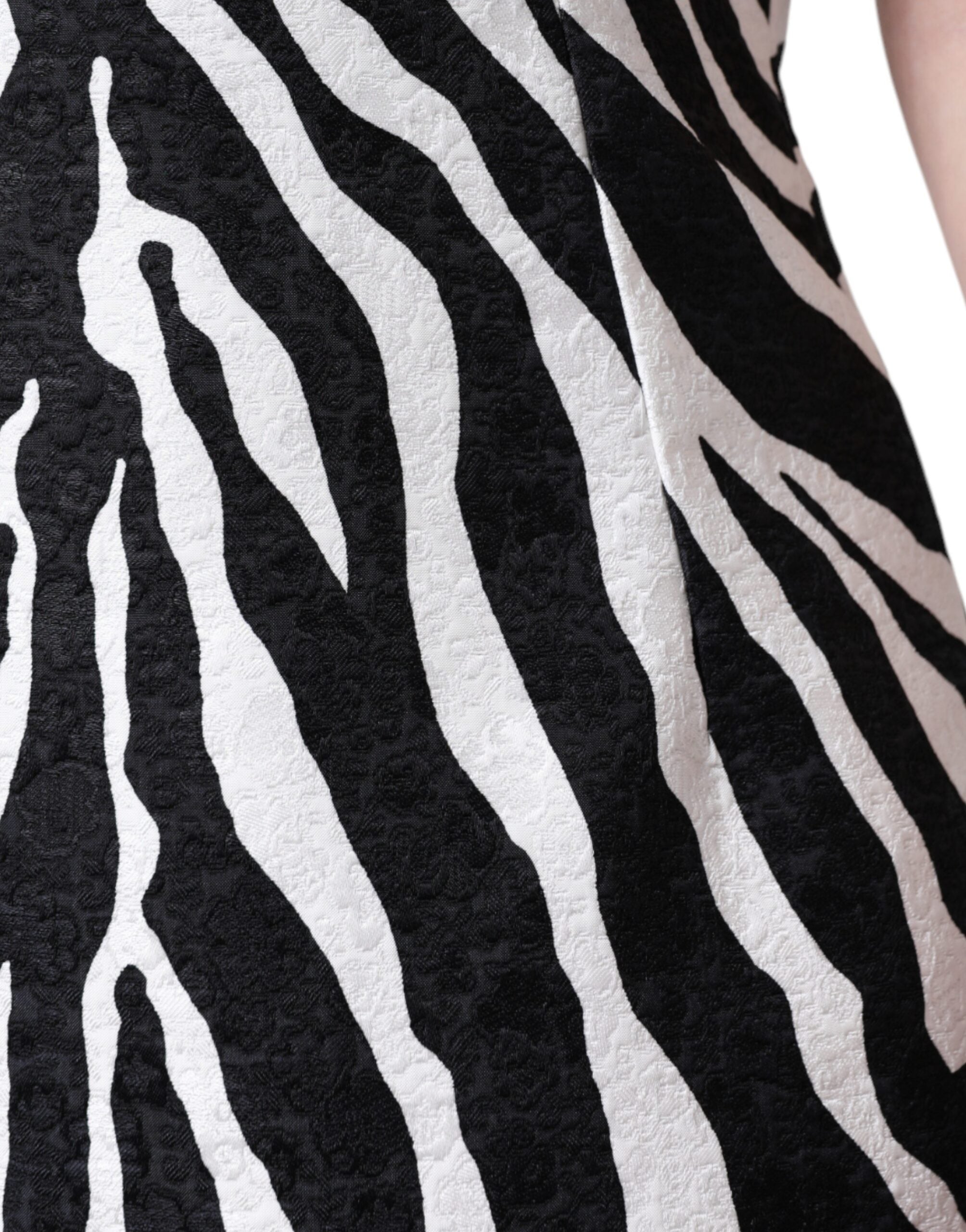 Dolce &amp; Gabbana Sort Hvid Zebra A-line Skede Mini Kjole