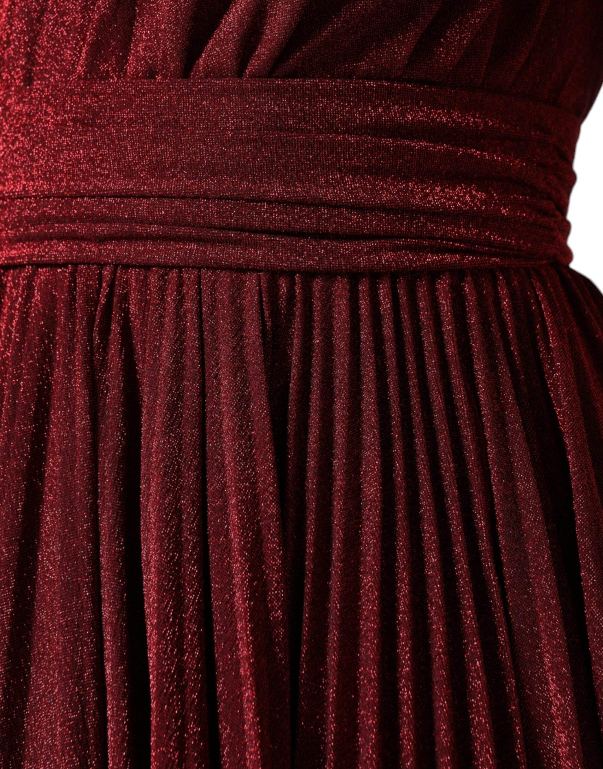 Dolce & Gabbana Red One Shoulder Pleated A-line Mini Dress - Hilstor
